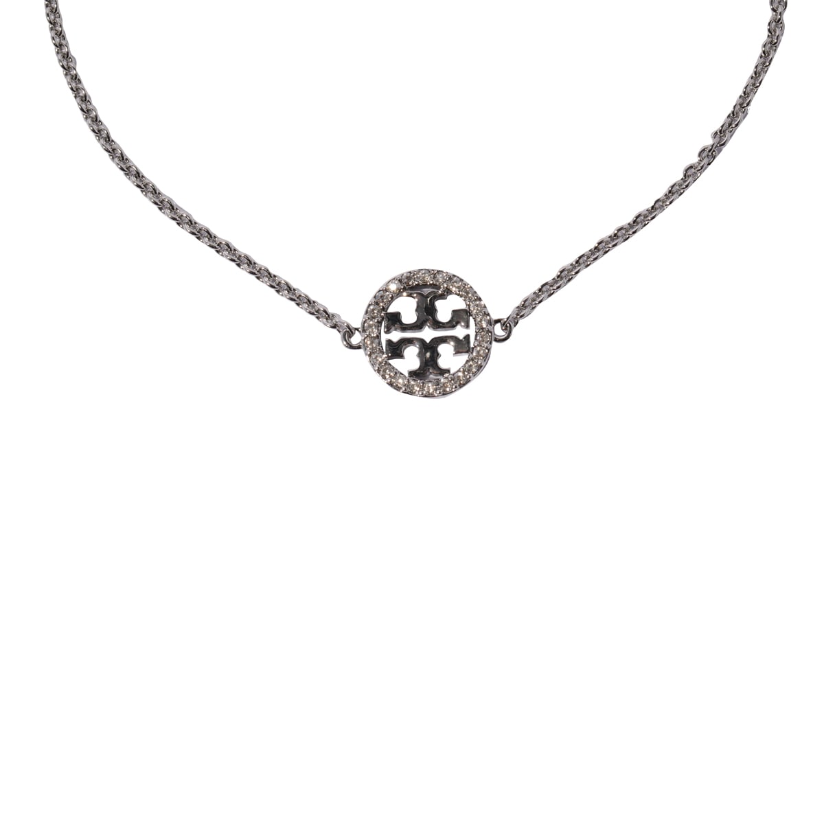 Shop Tory Burch Miller Pave Chain Bracelet In Silver