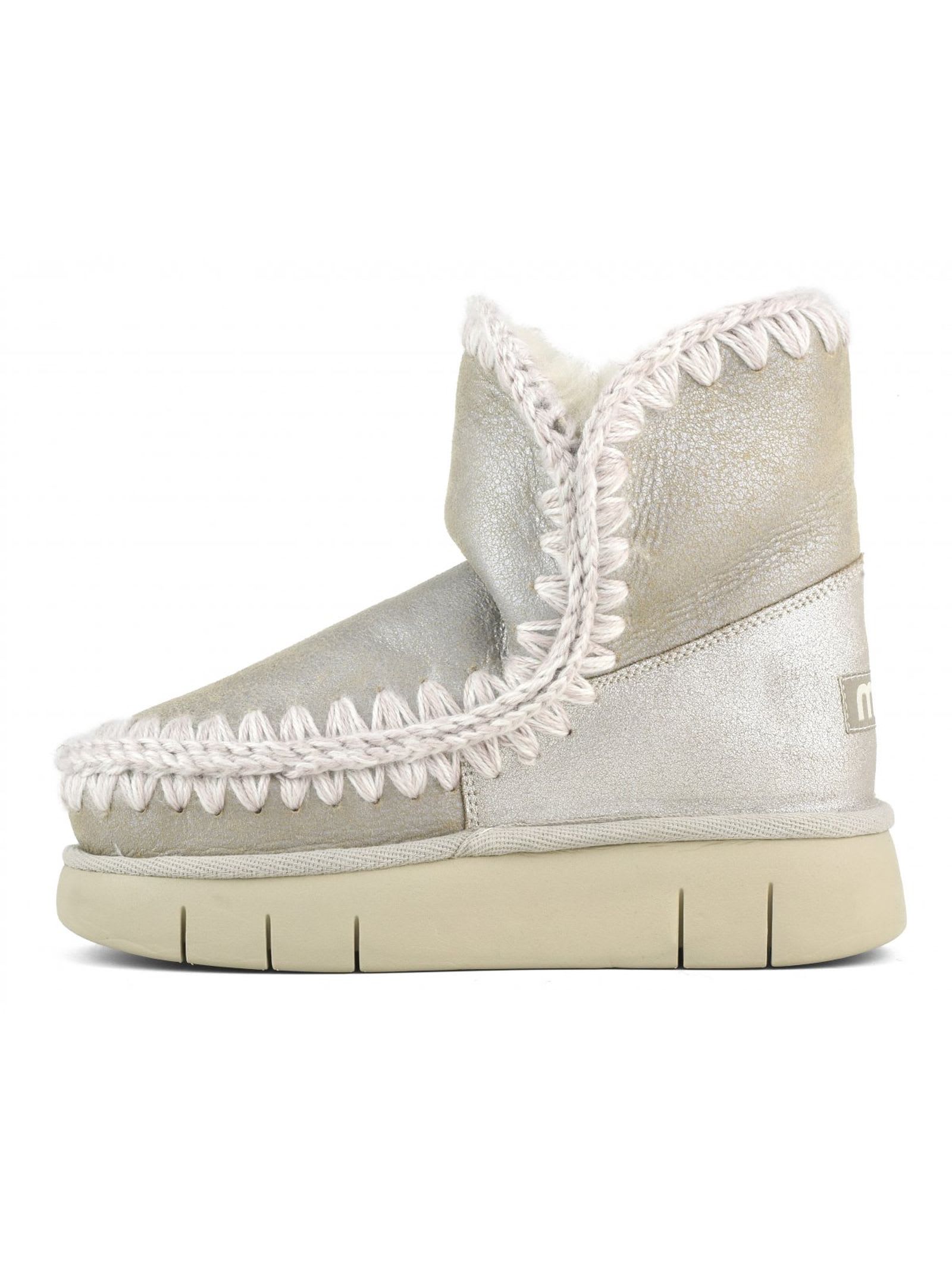 MOU ESKIMO 18 BOUNCE IN STONE METALLIC SHEEPSKIN