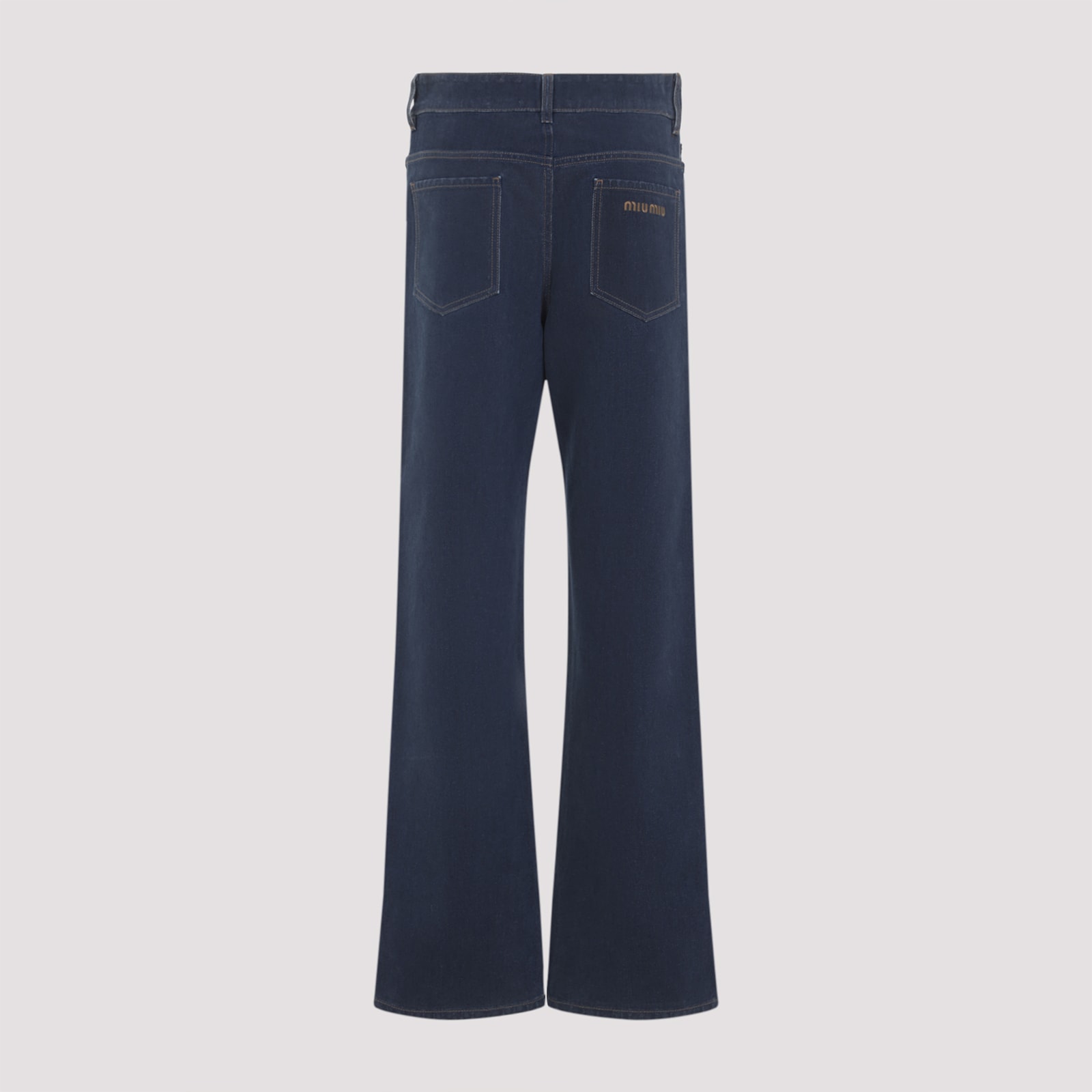Miu Miu Wide-leg Mid-waist Denim Trousers In Blue