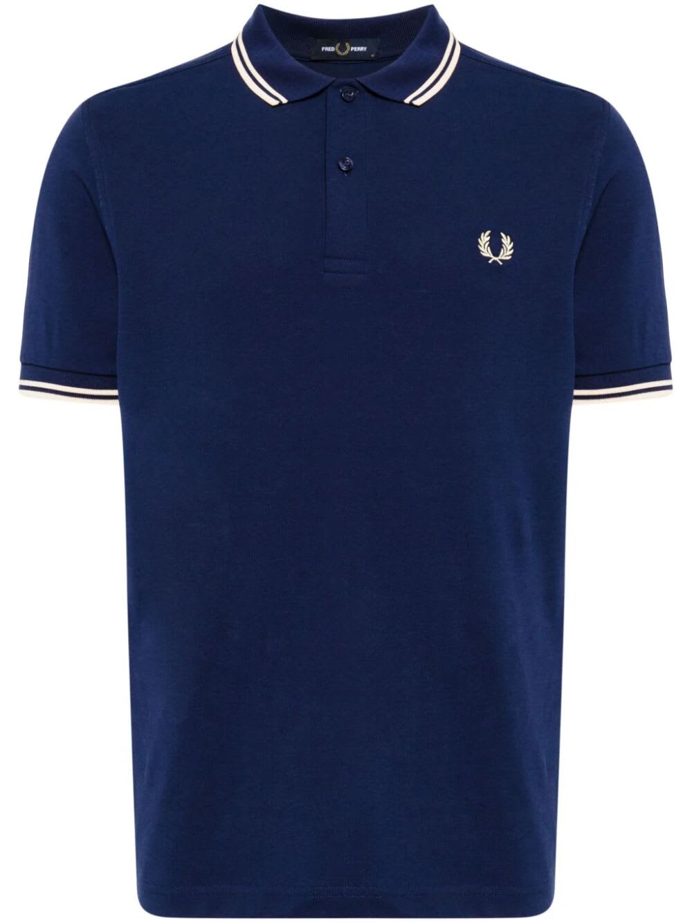 Shop Fred Perry Fp Twin Tipped Shirt In Frnavy Ice Cream