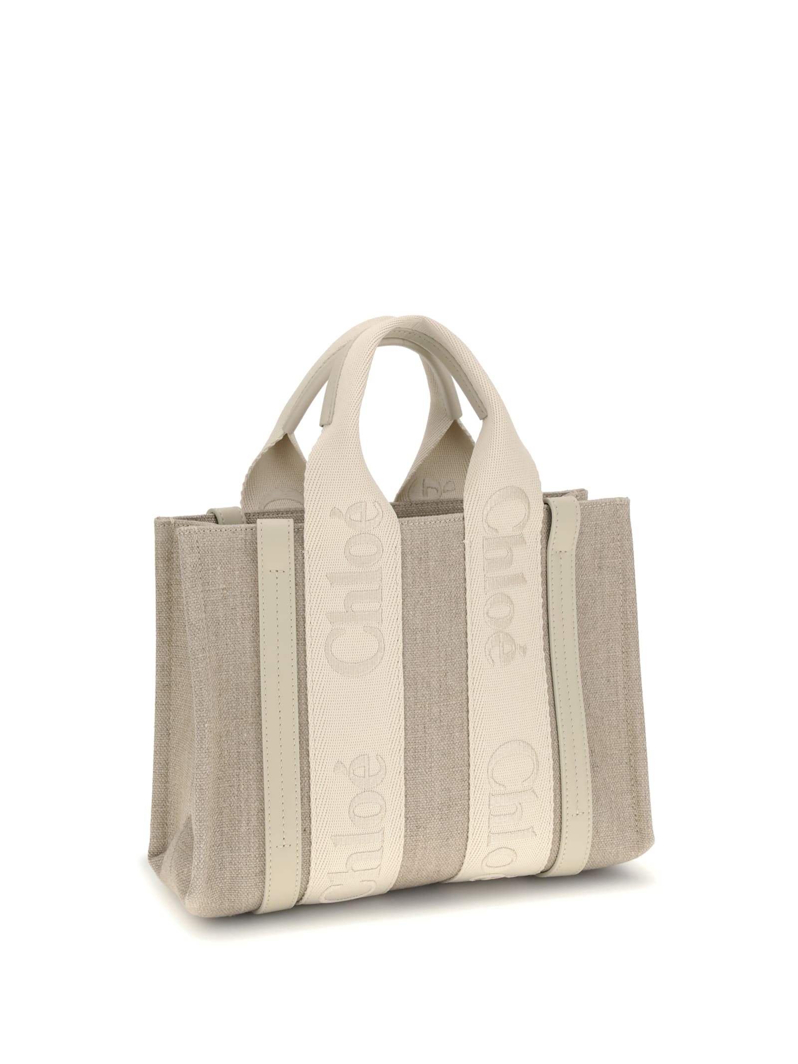 Chloé Small Woody Tote Bag In Neutral
