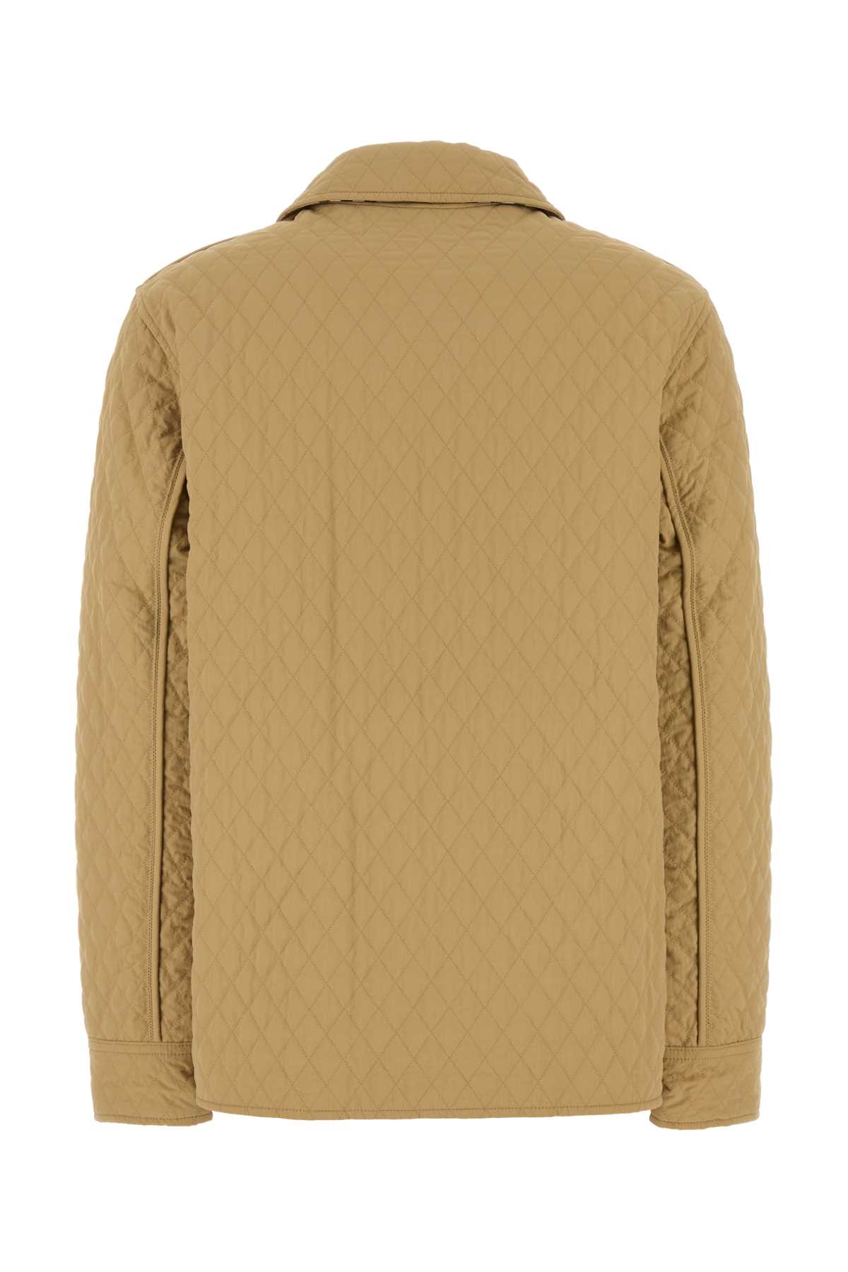 Shop Burberry Beige Nylon Reversible Padded Jacket In Flax