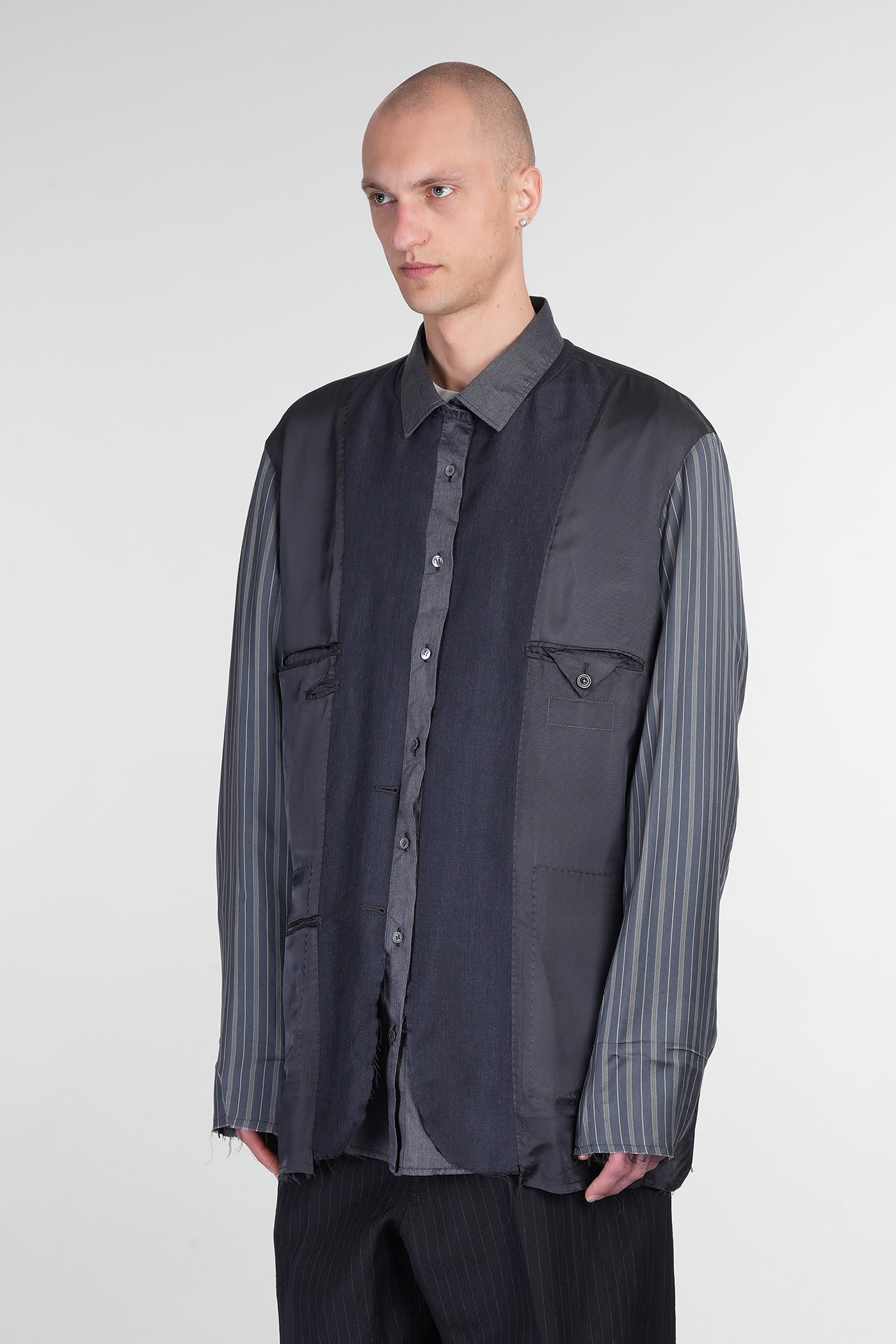 Maison Margiela Patchwork Reversible Jacket Casual Jackets And Parka Gray