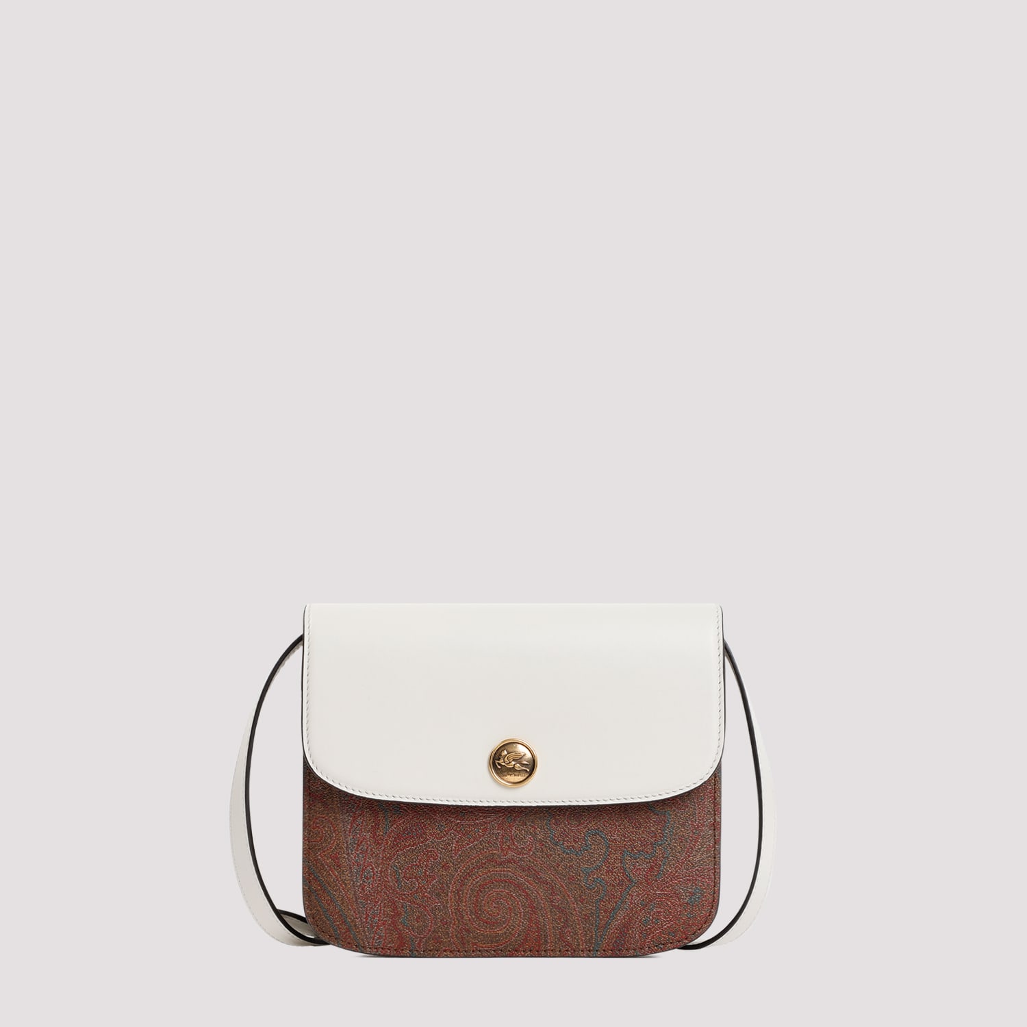 Shop Etro Crossbody Small Essential Bag In Bianco Latte