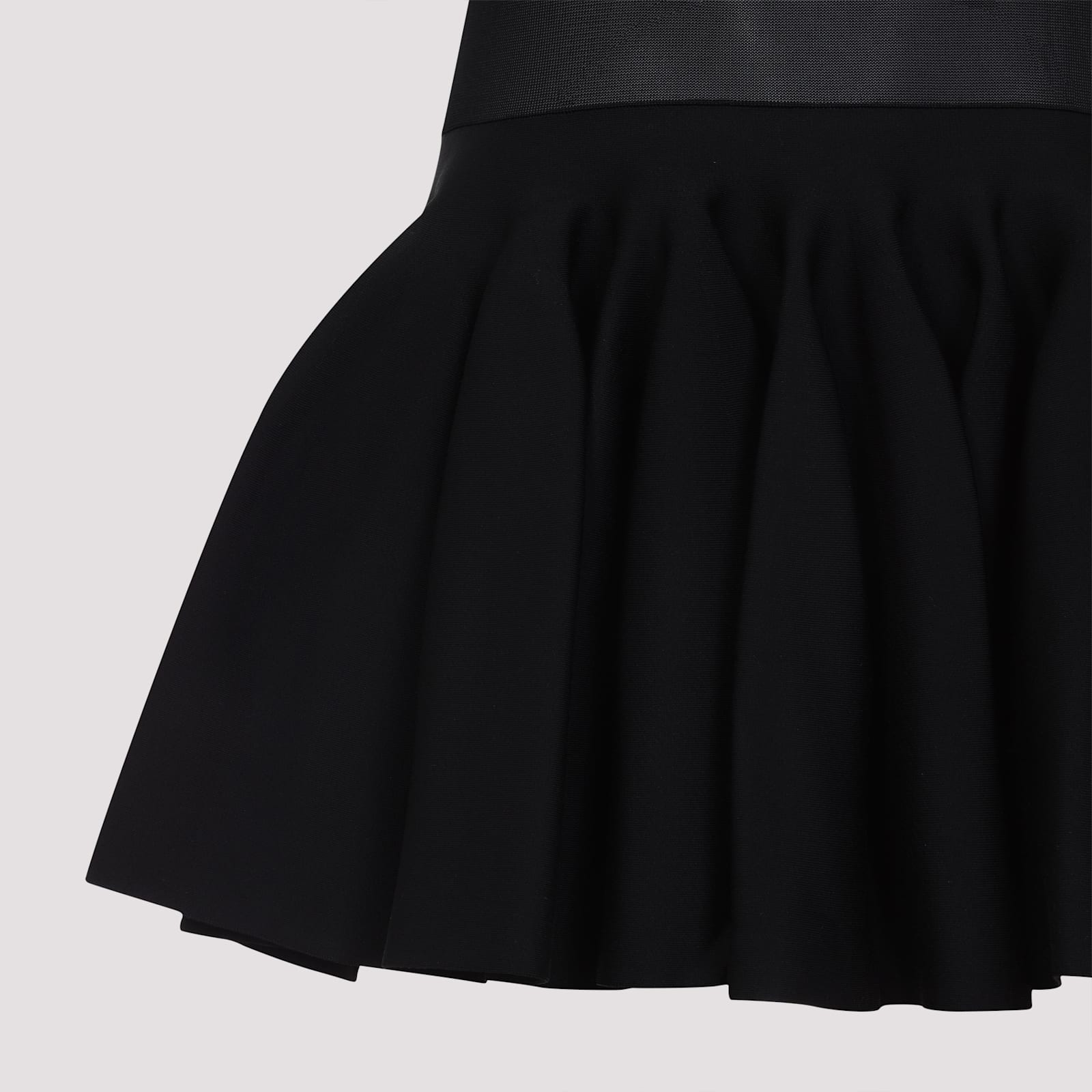 Shop Alaïa Godet Mini Dress In Noir Alaia