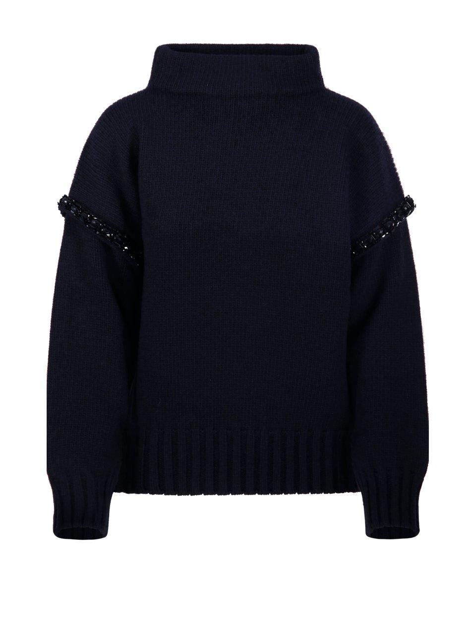 Shop Max Mara Embellished High Neck Jumper In .