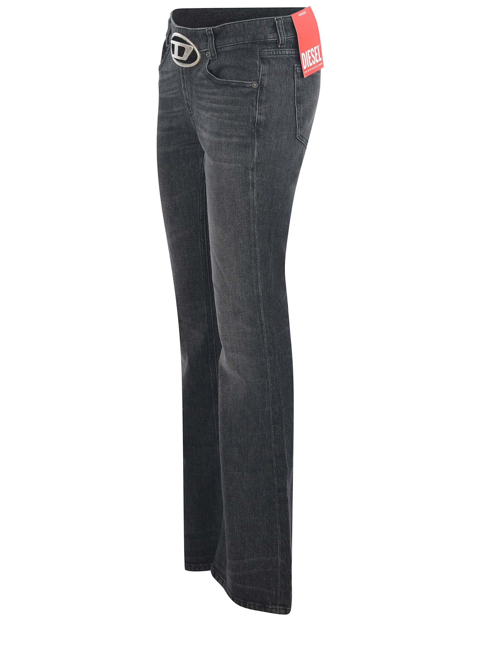 Shop Diesel Jeans  1969 D-ebbey 0cka Made Of Denim In Denim Grigio