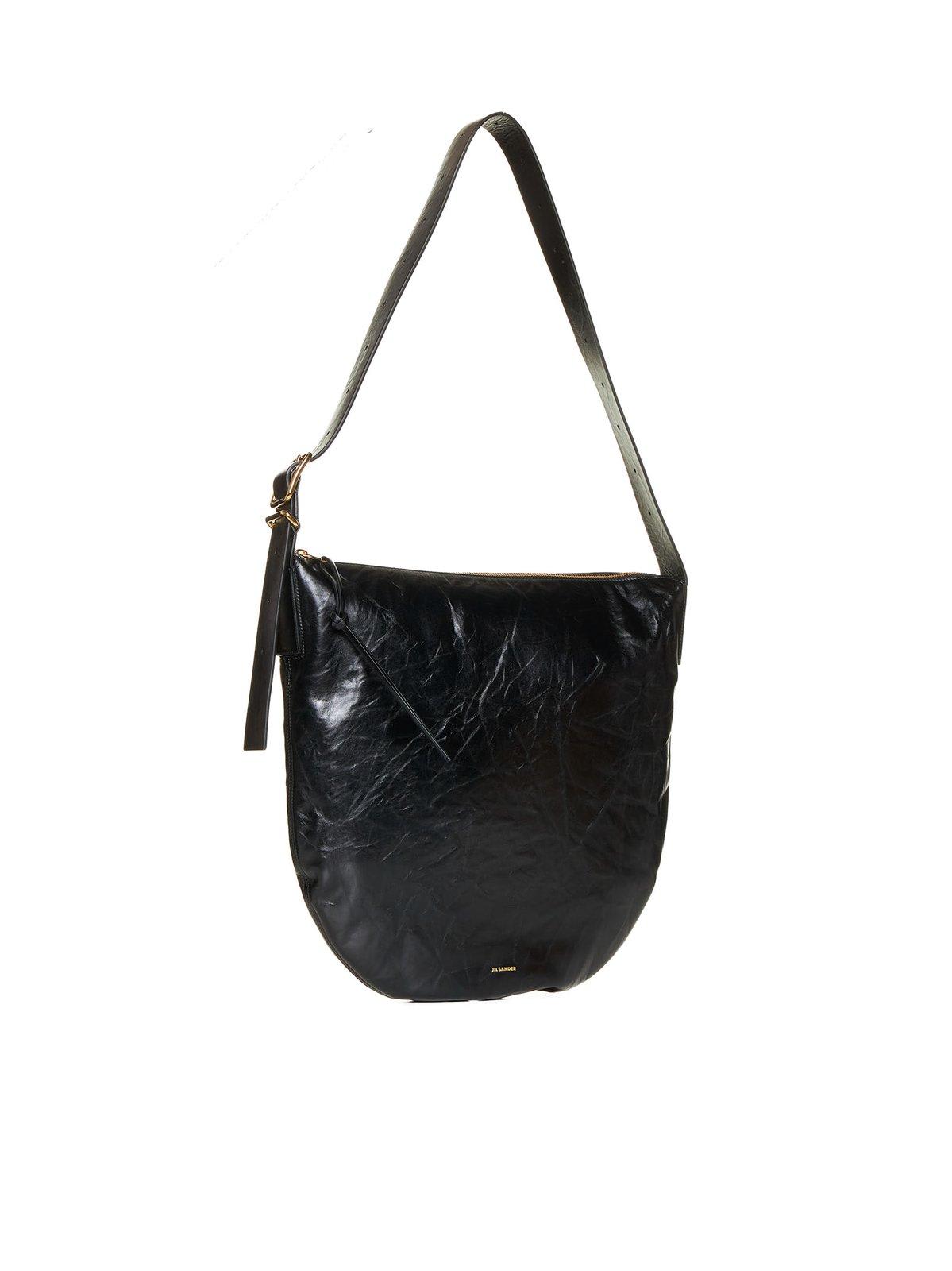 Shop Jil Sander Moon Medium Shoulder Bag In Black