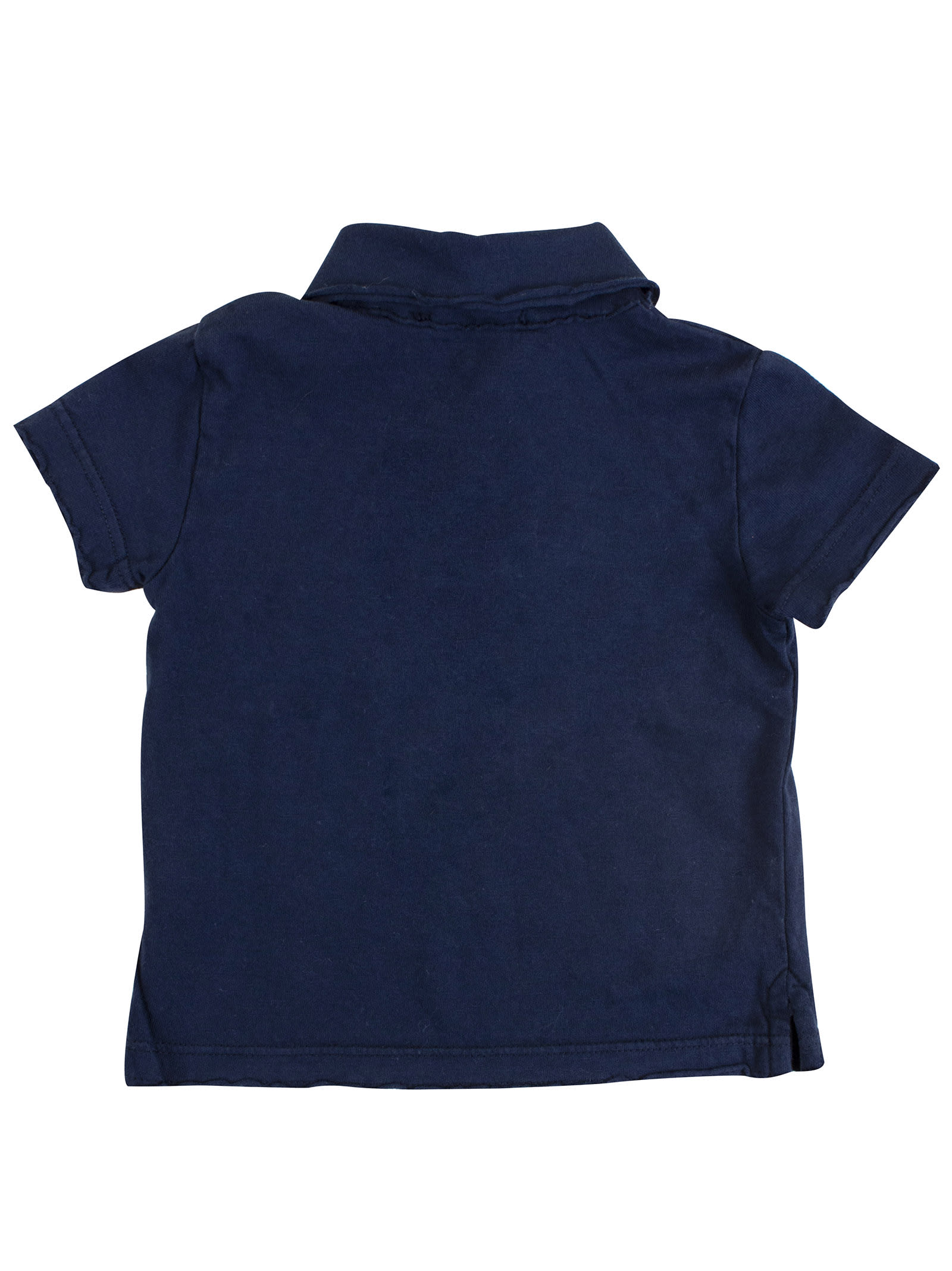 Shop De Cavana Newborn Polo Shirt With Pocket In Blue