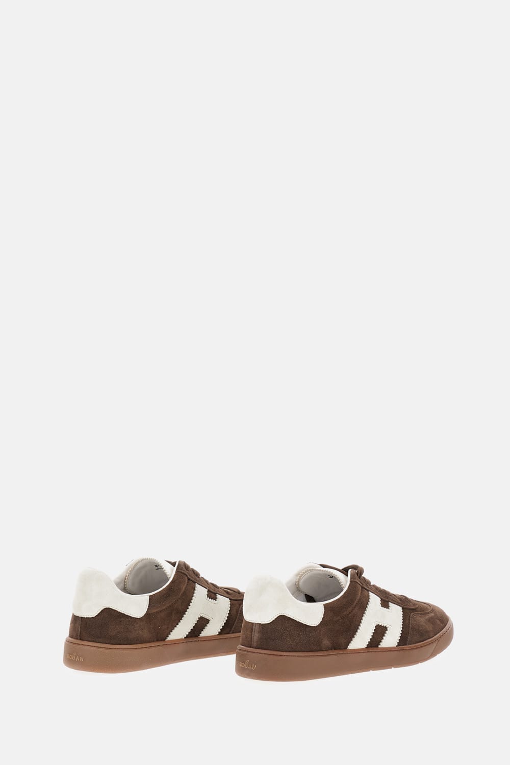 Hogan Rubber Sole Suede Finish Sneakers In Brown