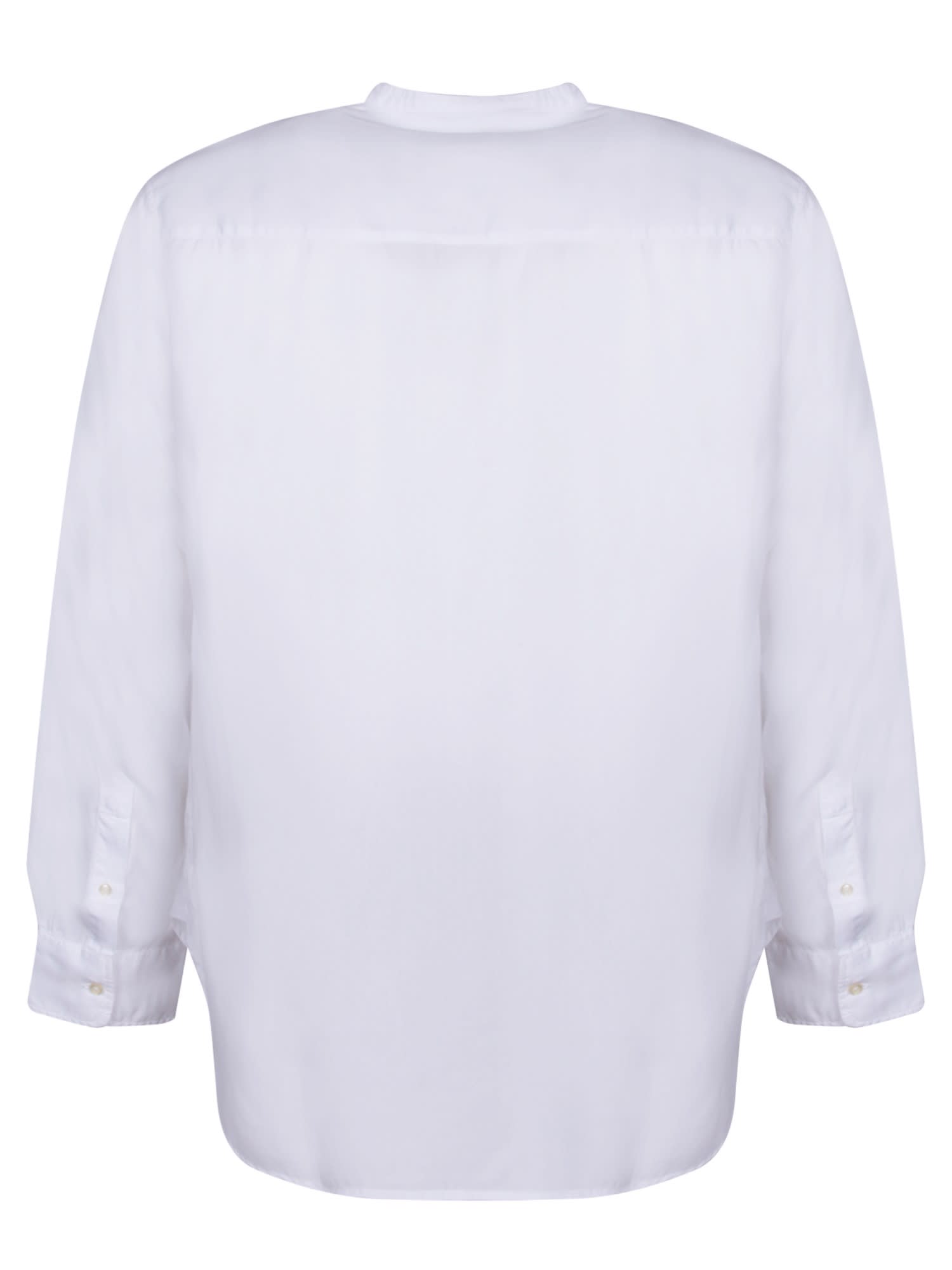 Shop Officine Generale Korean Collar White Shirt