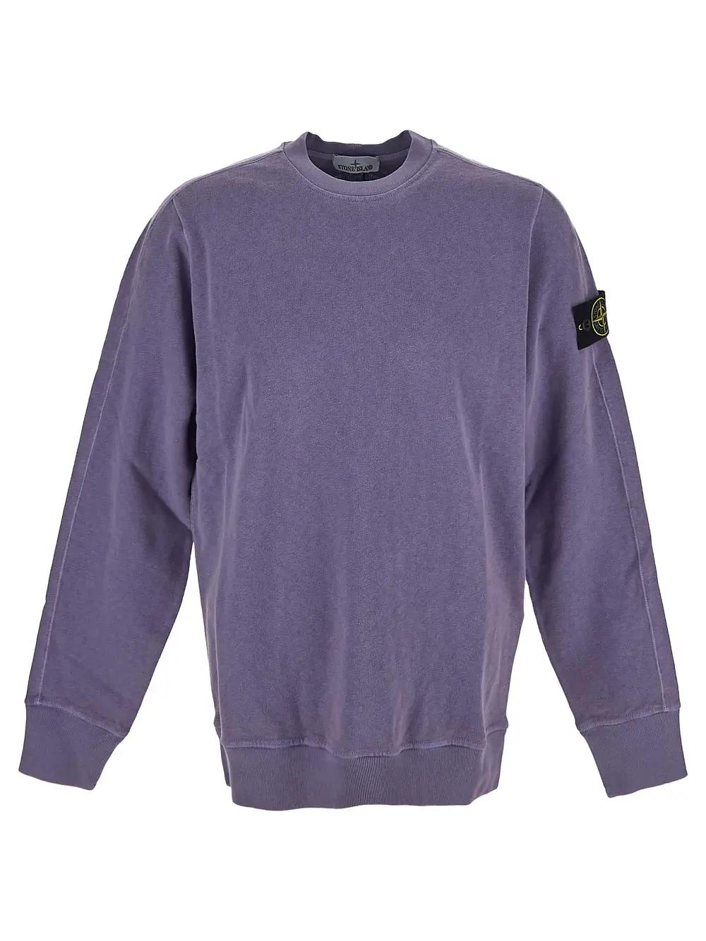 Shop Stone Island Logo Sweatshirt In Lavender