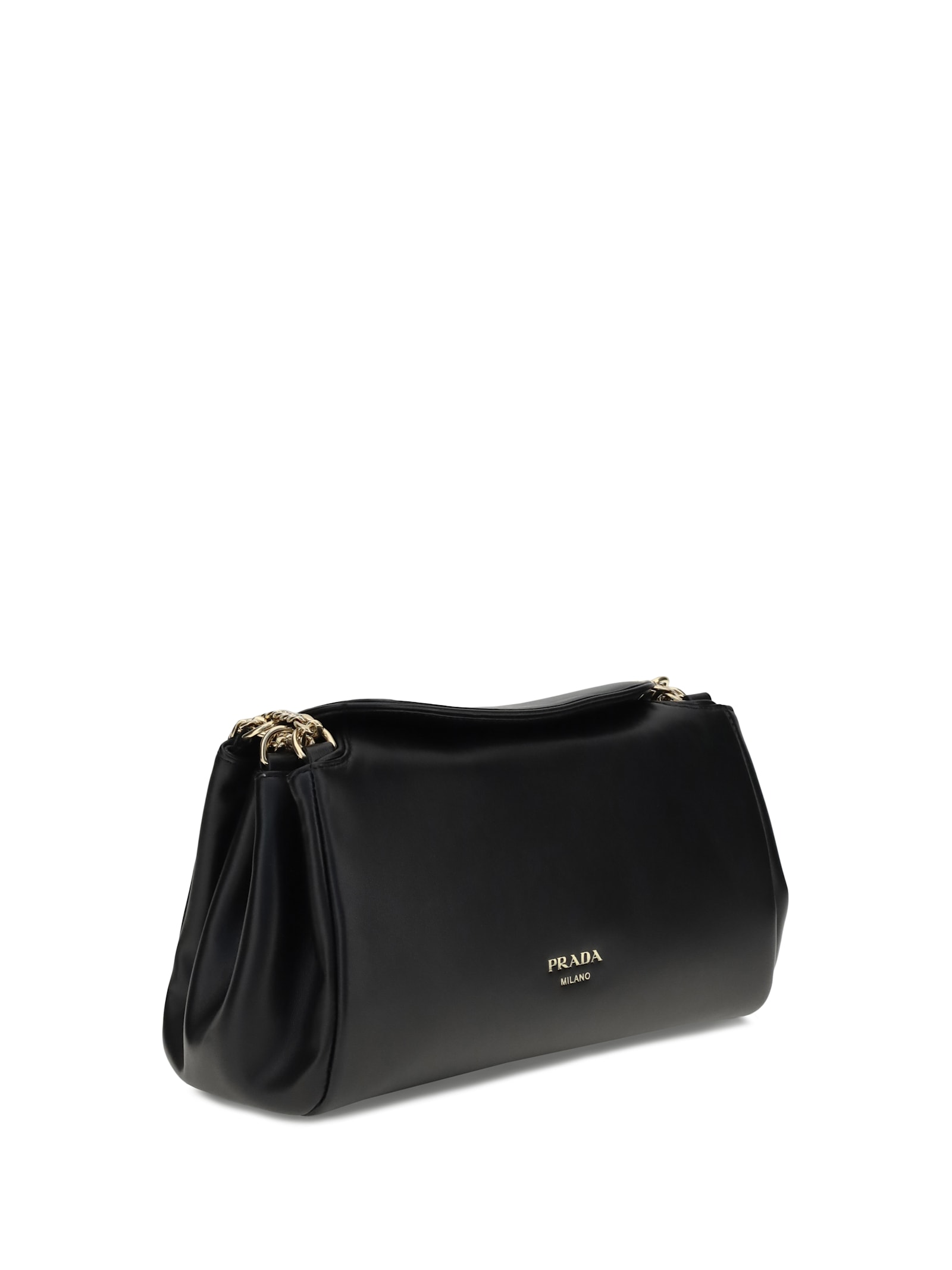 Prada Black Lamb Ovis Aries Aries Shoulder Bag In Black