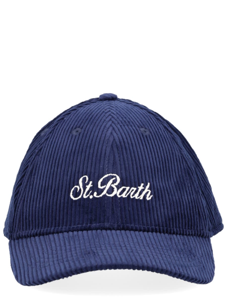 Mc2 Saint Barth Corduroy Baseball Hat In Blue