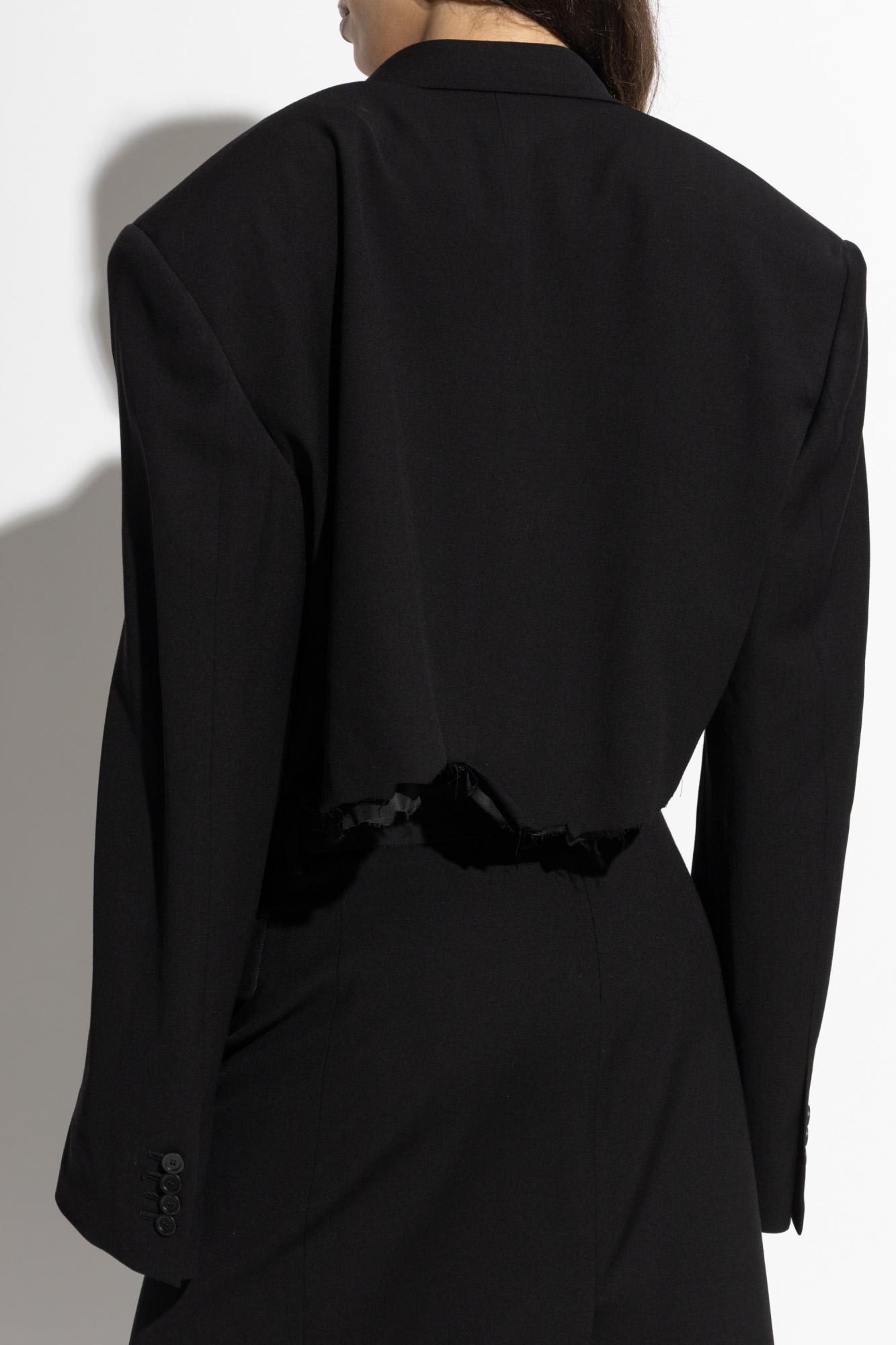 Balenciaga Single-breasted Notched Lapels Blazer In Black
