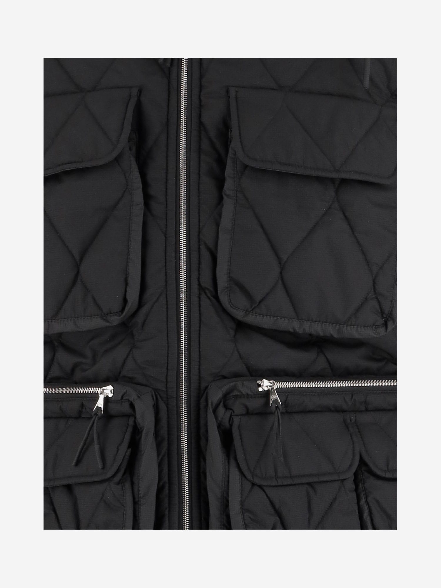 Ienki Ienki Nylon Padded Vest With Adjustable Hem In Black