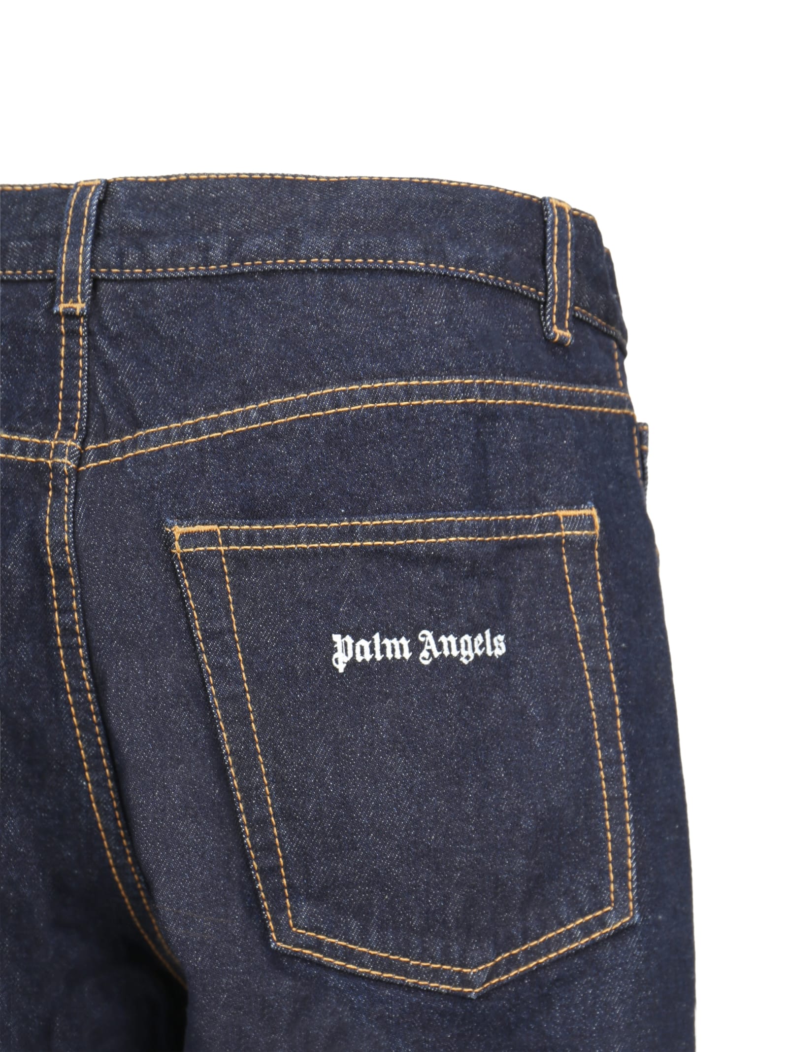 Shop Palm Angels Jeans In Navy Blue
