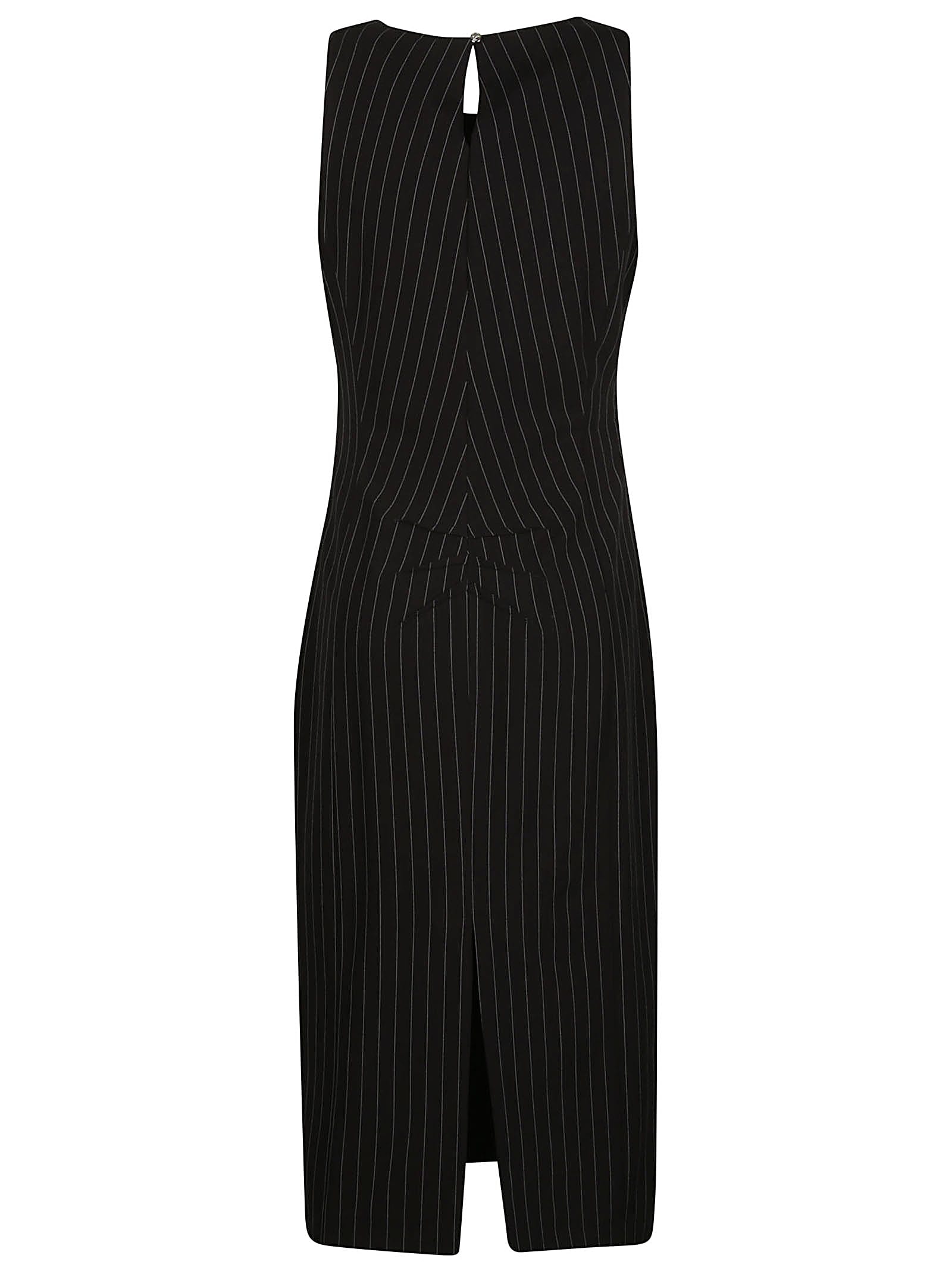 Shop Patrizia Pepe Dress In Oo Black Stripes