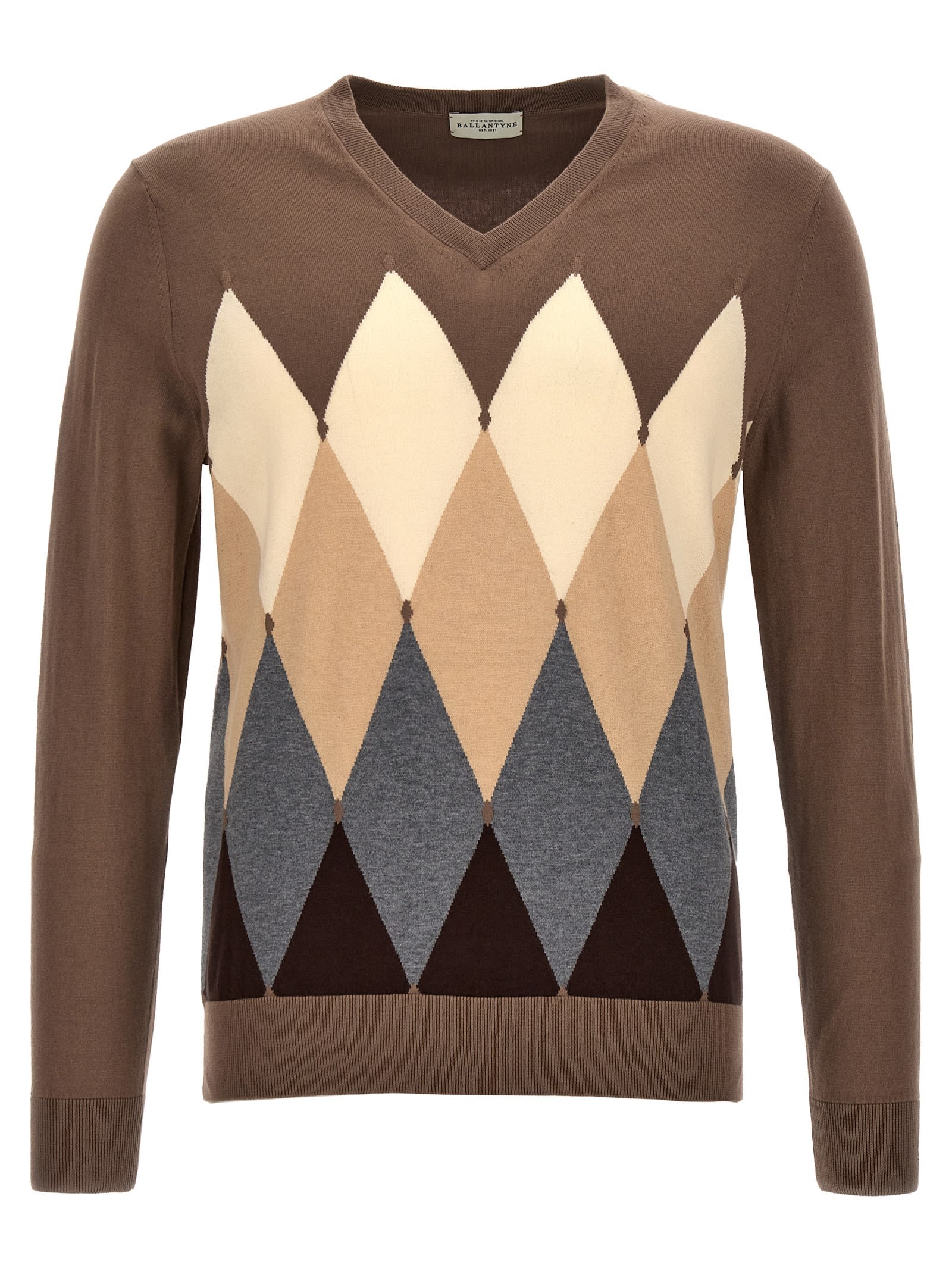 Shop Ballantyne Argyle Sweater In Beige