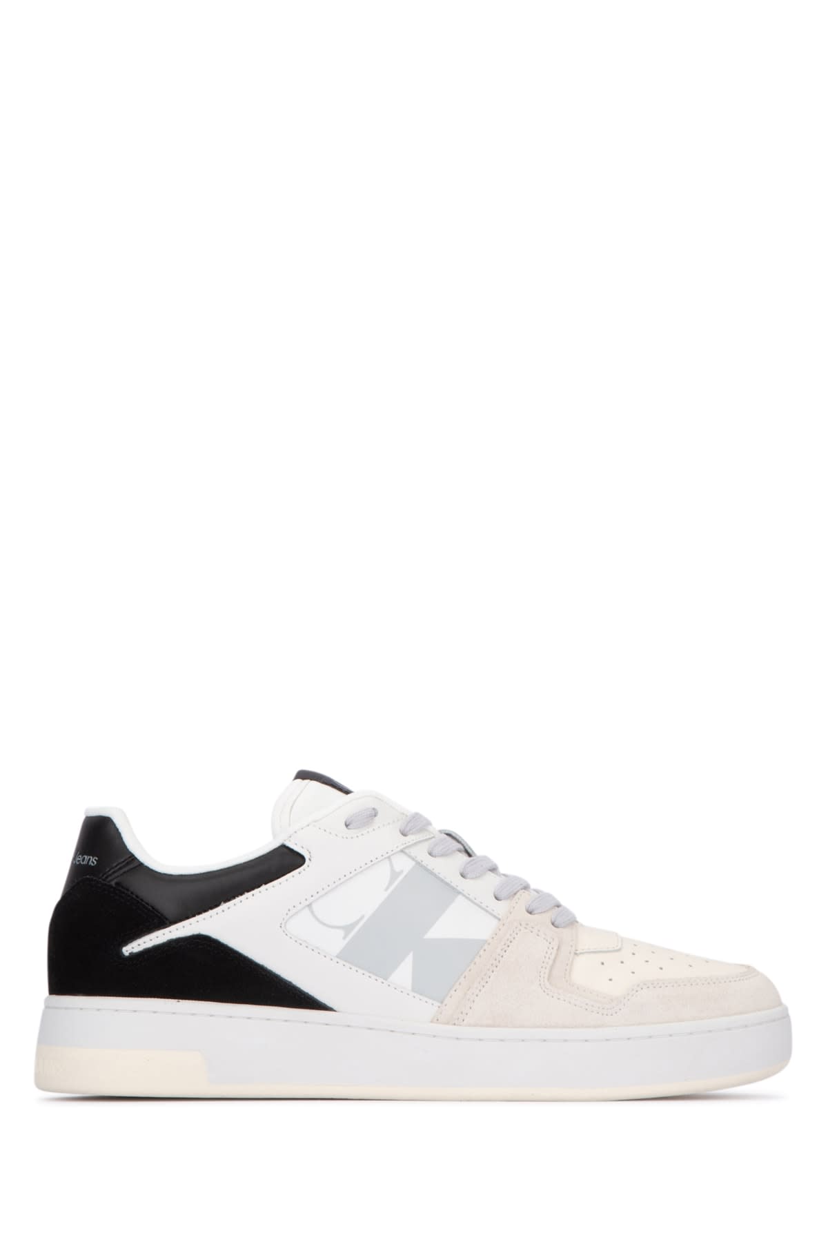Calvin Klein Perforated Contrast Sneakers With Flat Sole In Briwhicrewhioys