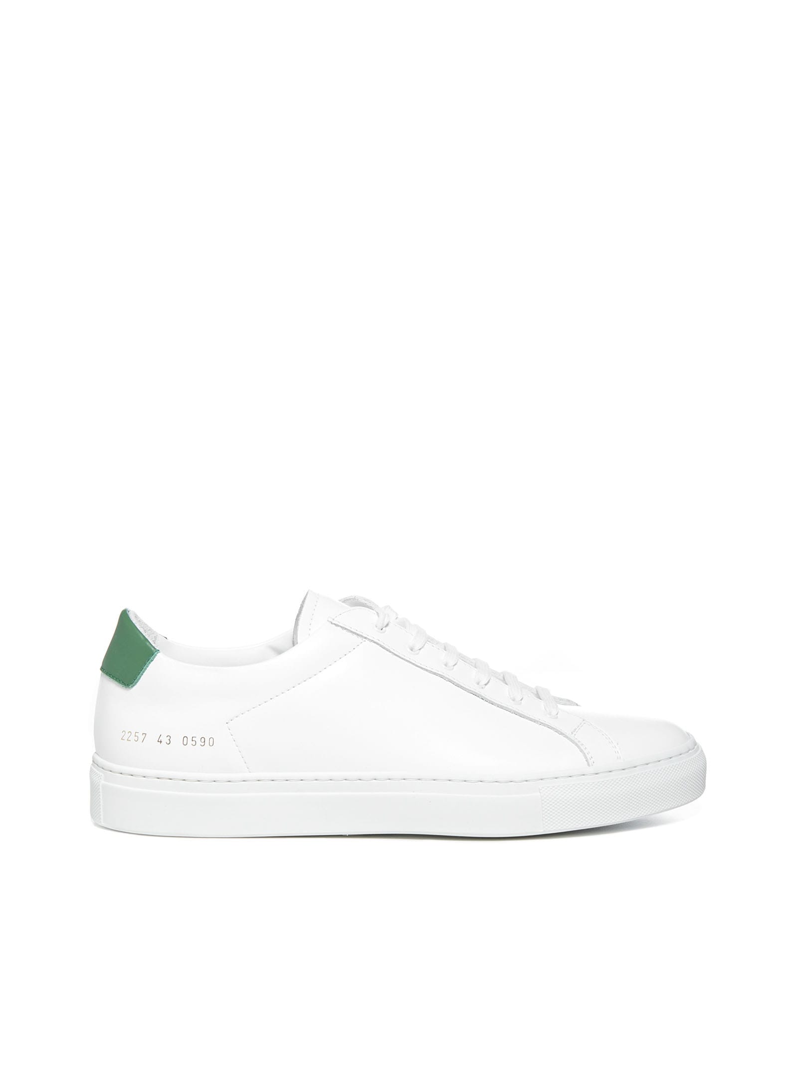 Common Projects Low-top Achilles Retro Sneakers In White Green