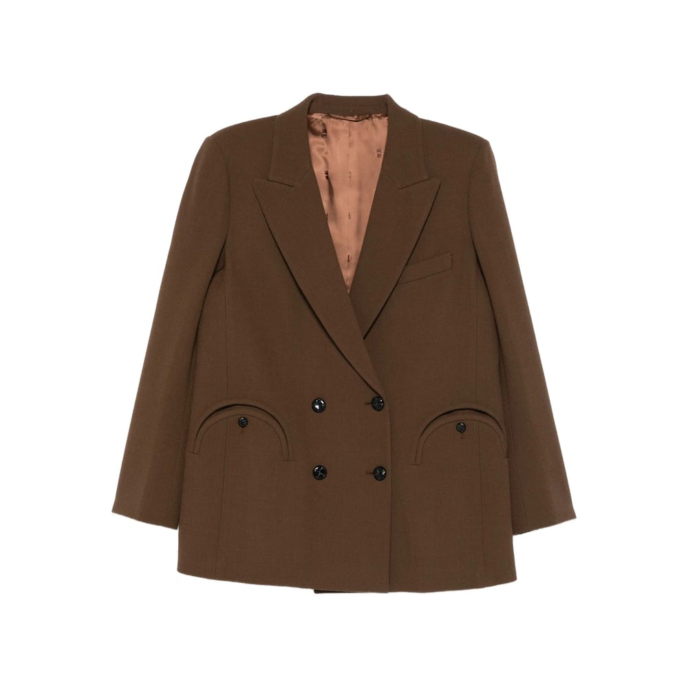 Blazé Milano Long-sleeved Suit Jacket In Brown