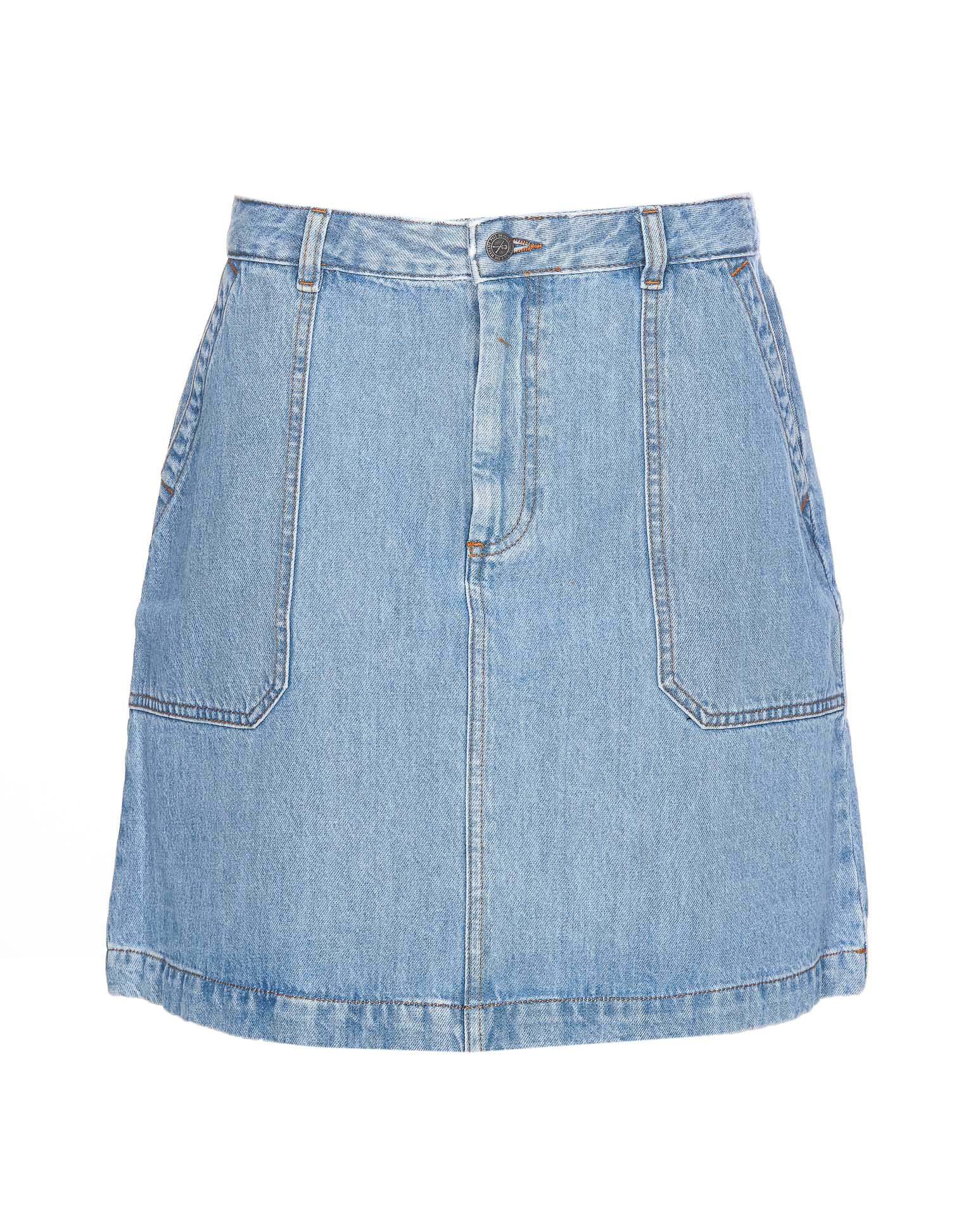 Shop Apc Denim Skirt In Light Blue