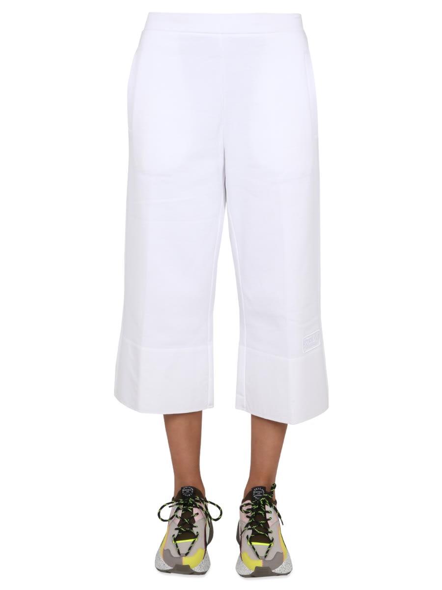 Shop Stella Mccartney Pantalone Con Ricamo Logo In White