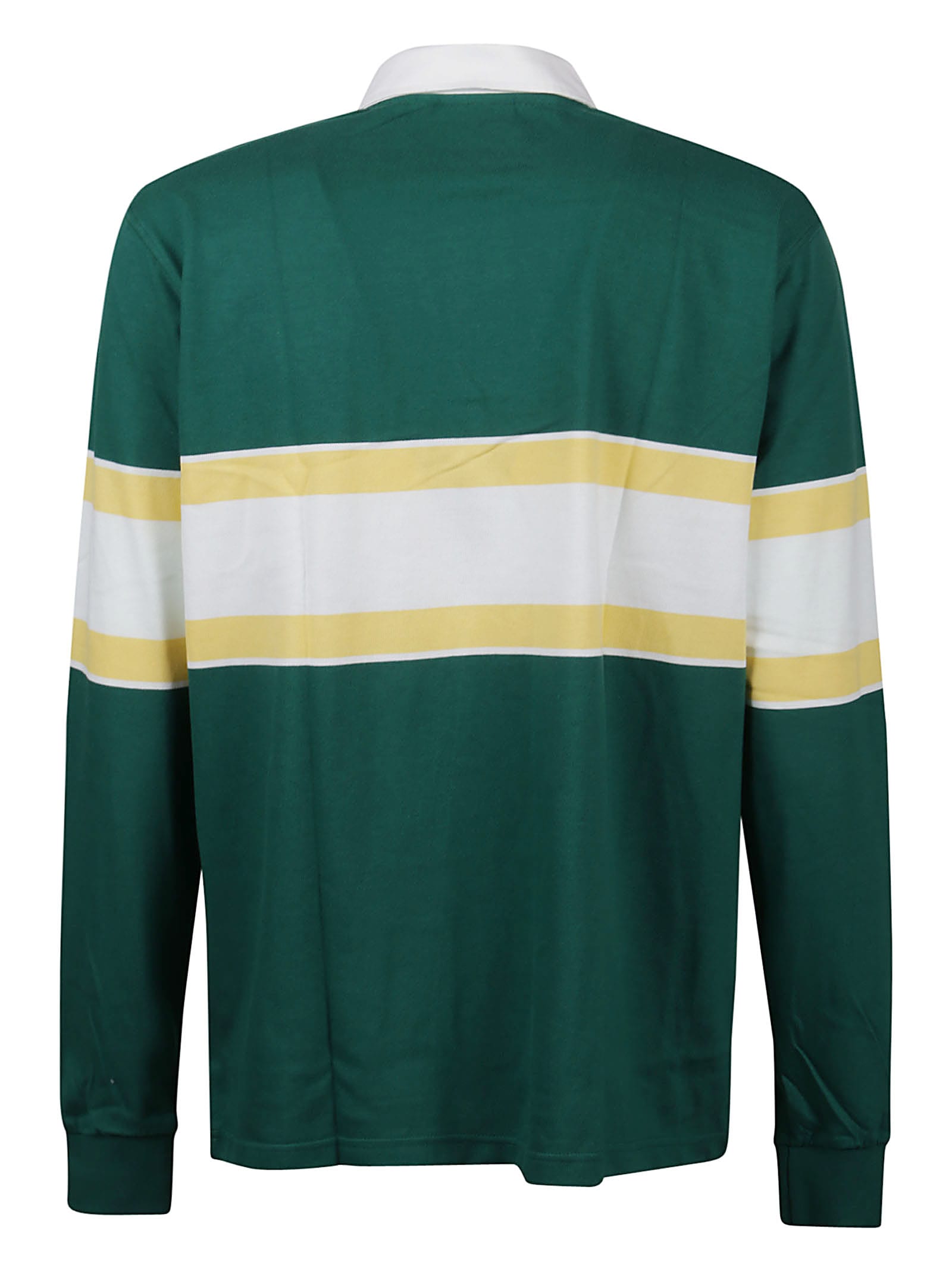 Shop Drôle De Monsieur Long Sleeve Sport Polo Shirt In Dark Green