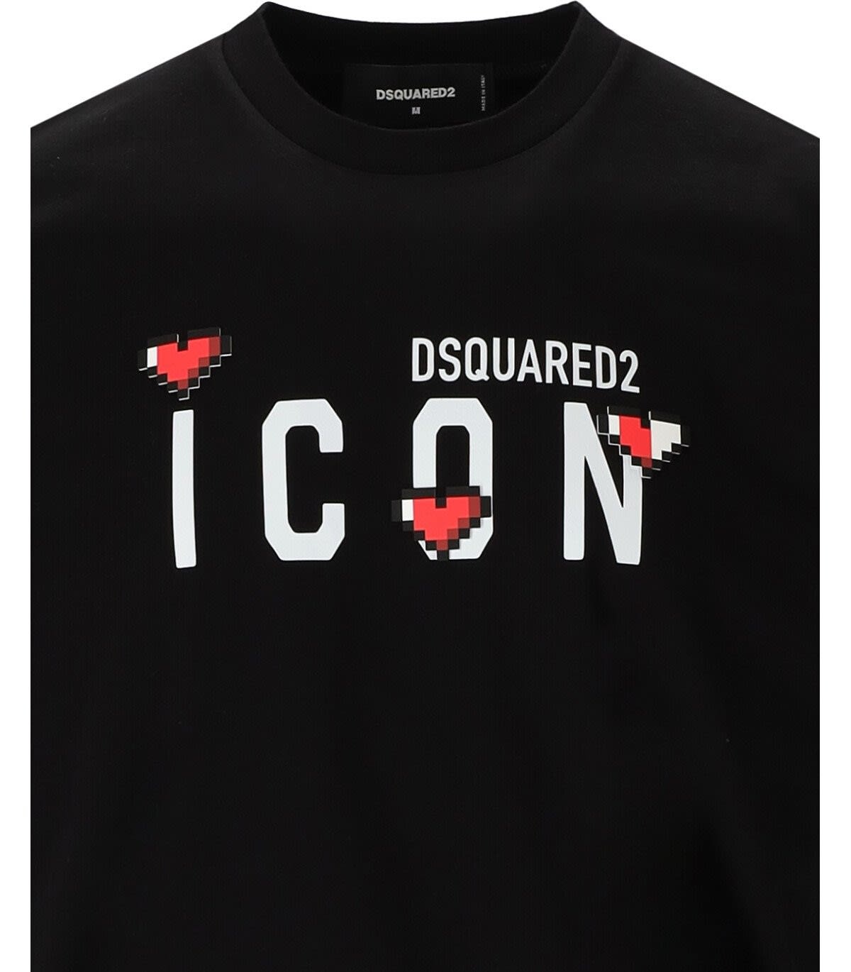 Shop Dsquared2 Be Icon Heart T-shirt In Nero