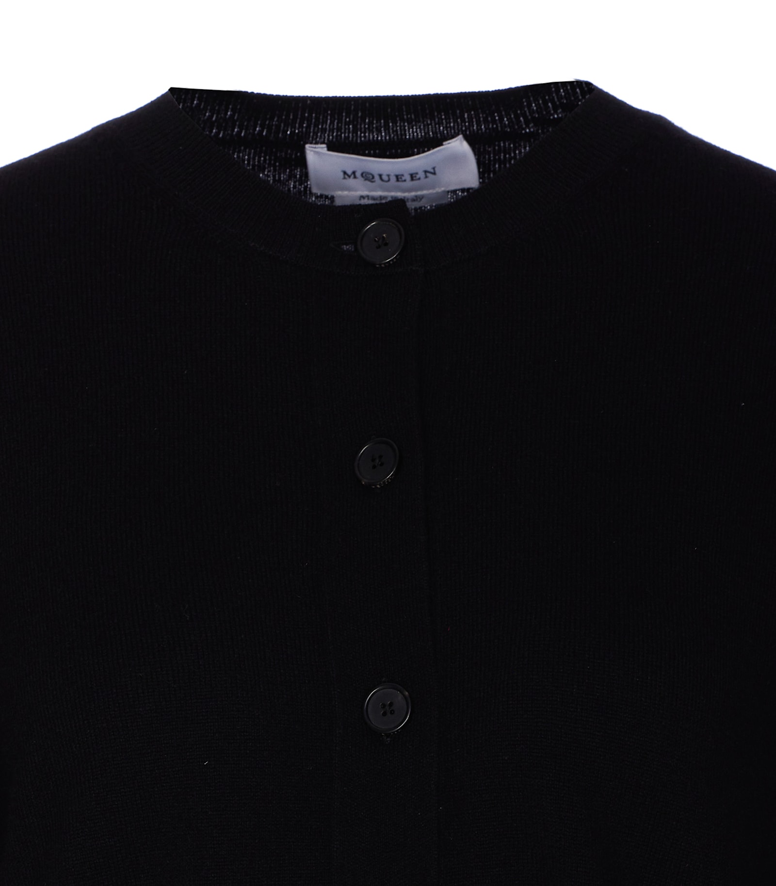 Alexander Mcqueen Alexander Mc Queen Black Ivory Wool Cashmere Cardigan In Blackivory