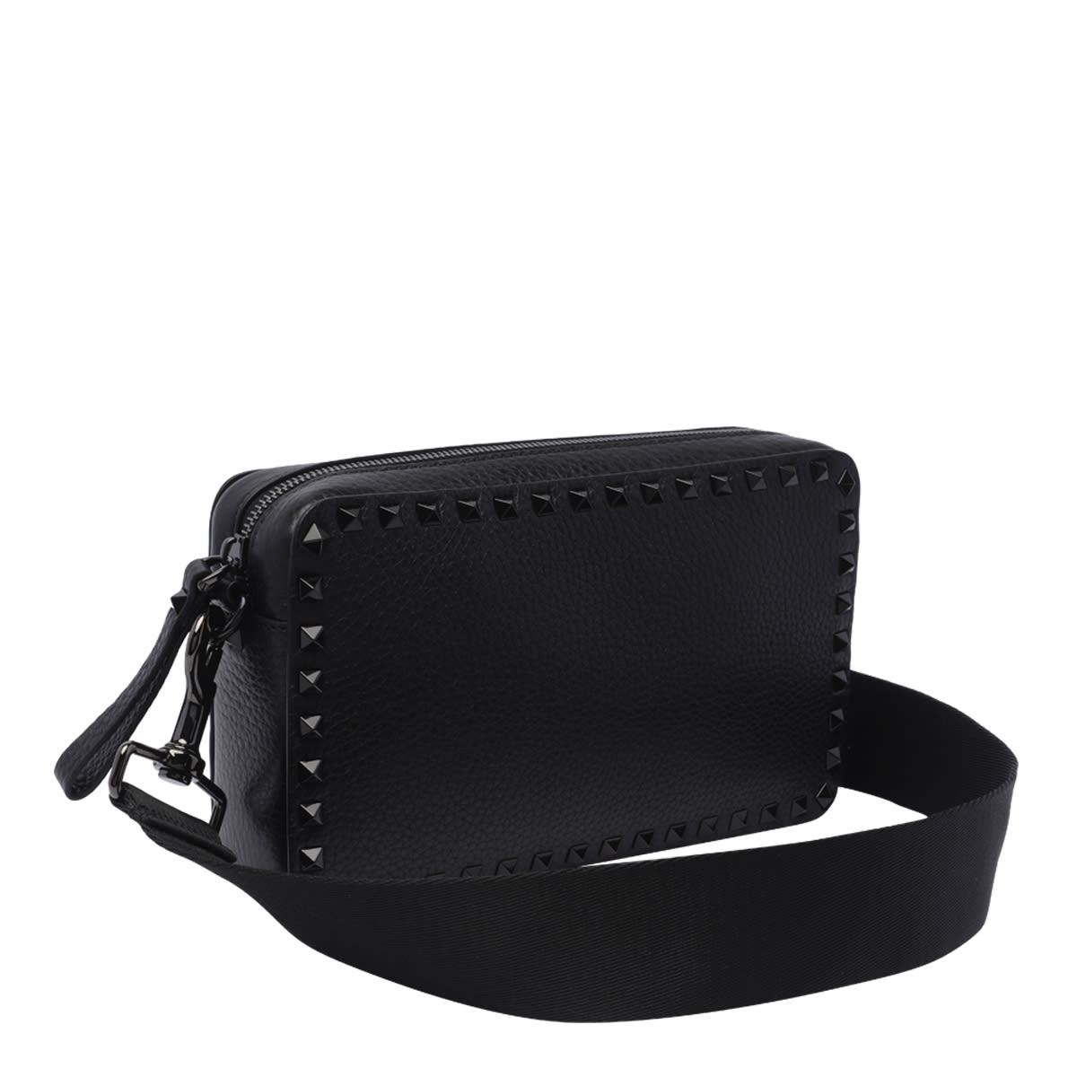 Shop Valentino Rockstud Crossbody Bag In Black