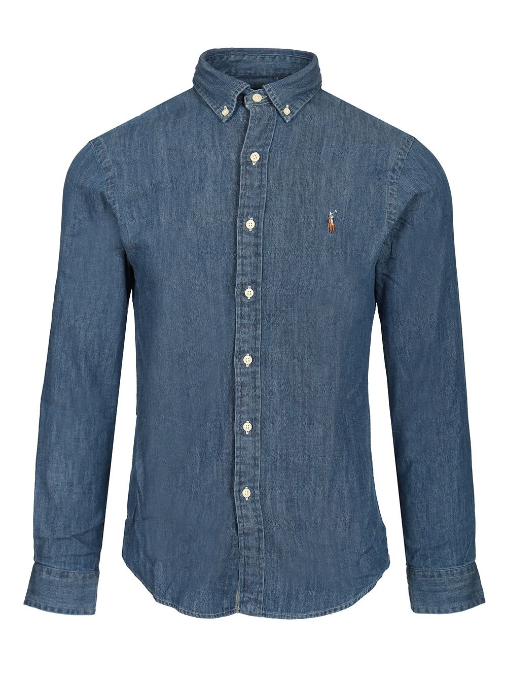 Polo Ralph Lauren Denim Sport Shirt In Blue