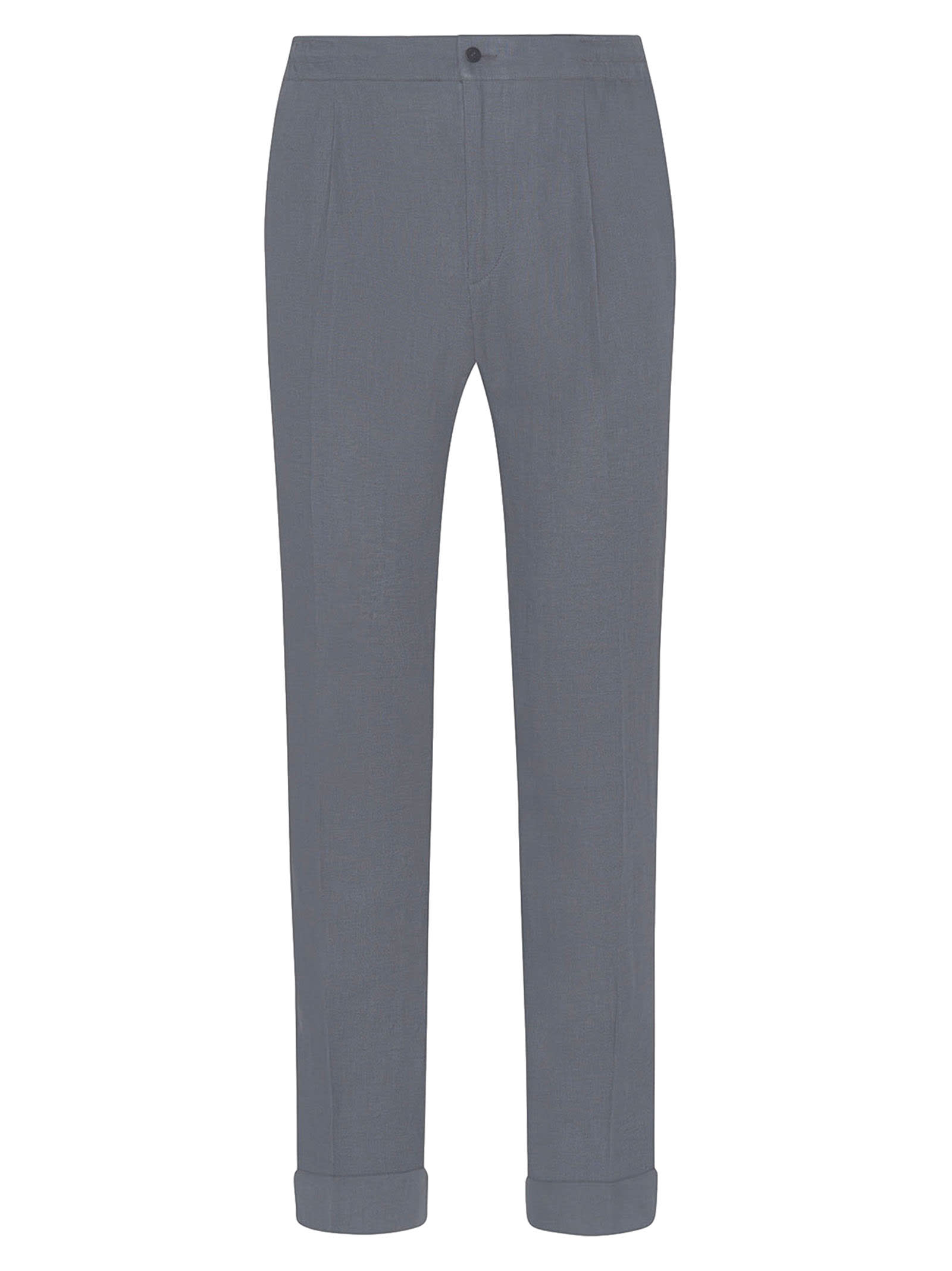 Kiton Trousers Linen In Grey