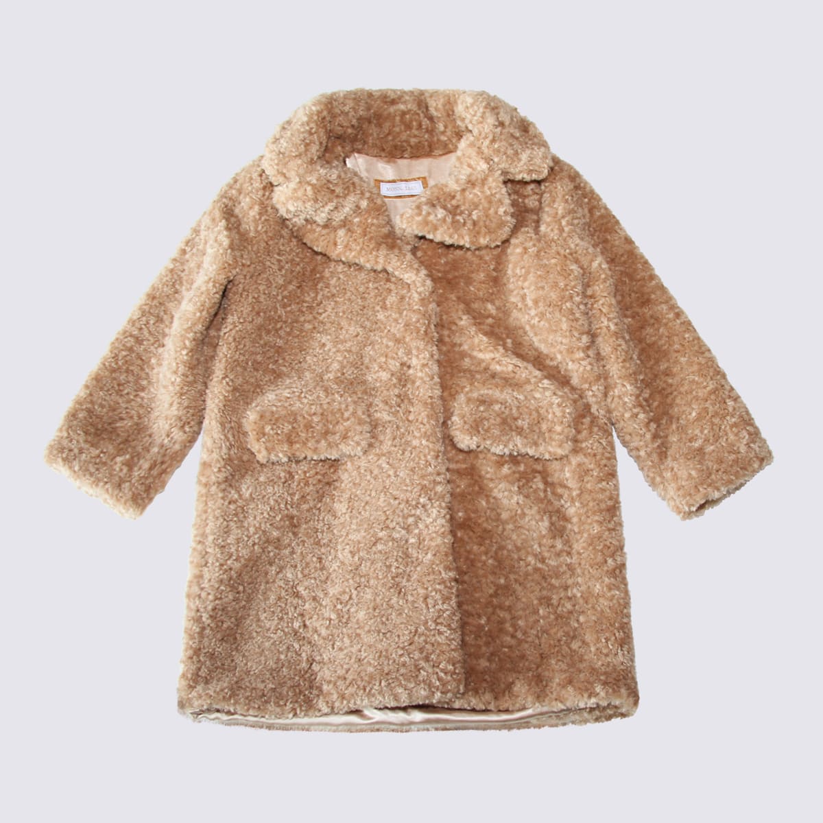 Shop Monnalisa Beige Teddy Coat