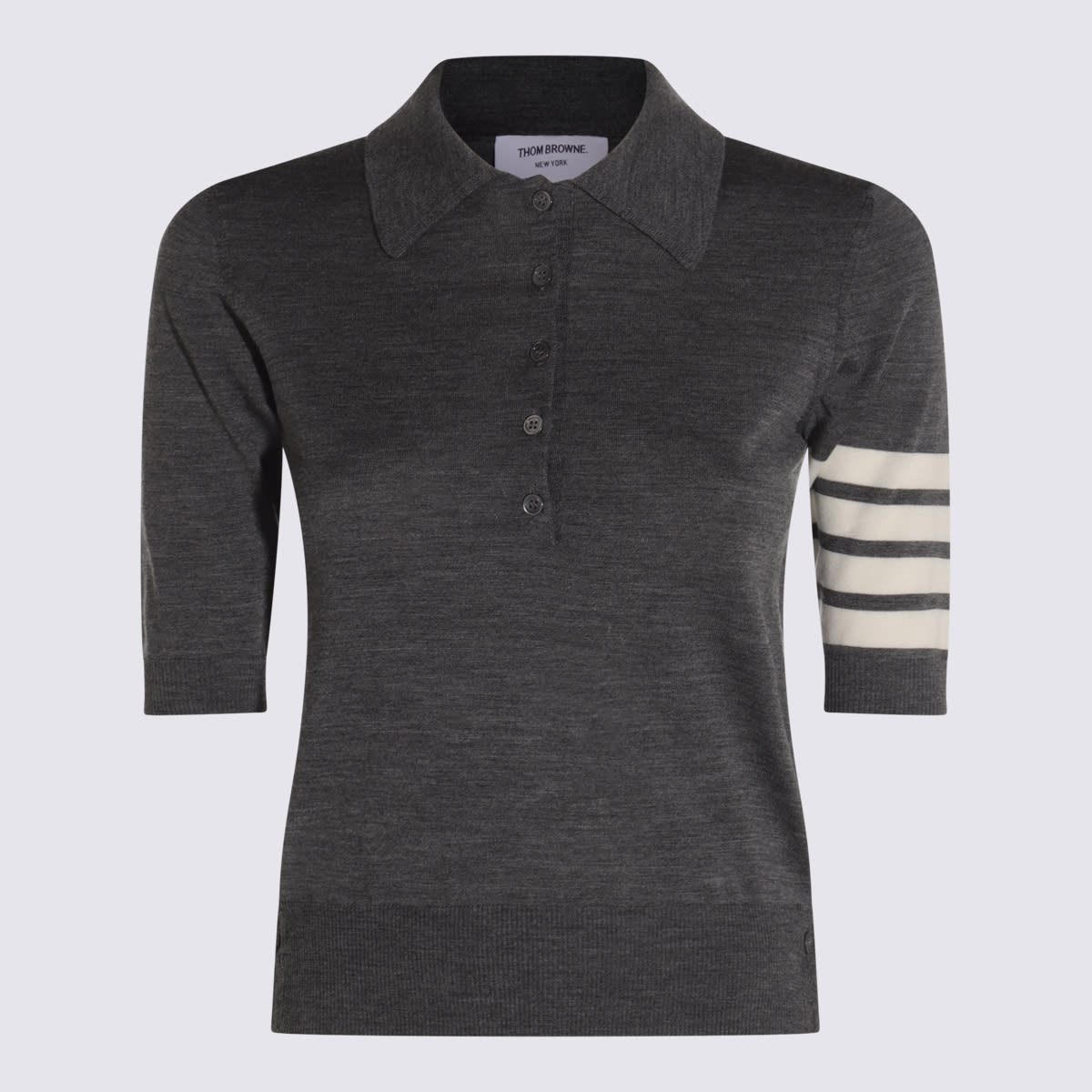 Grey Wool Polo Shirt