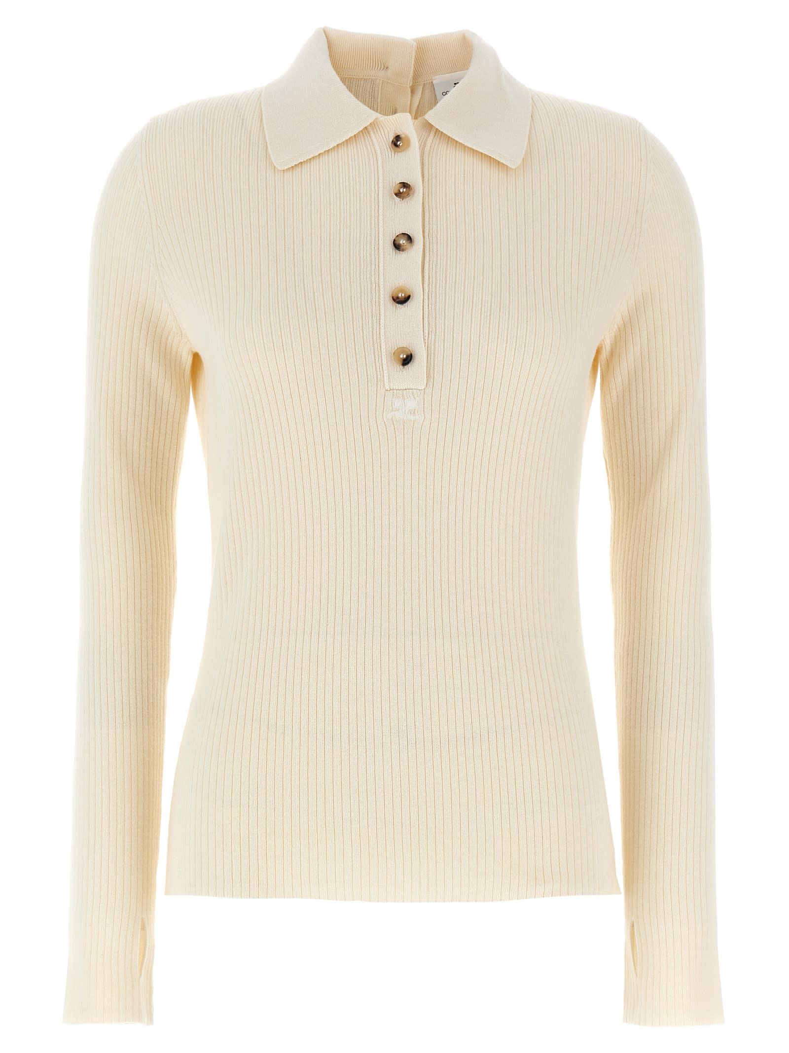 Shop Courrèges Multi-buttons Sweater In White