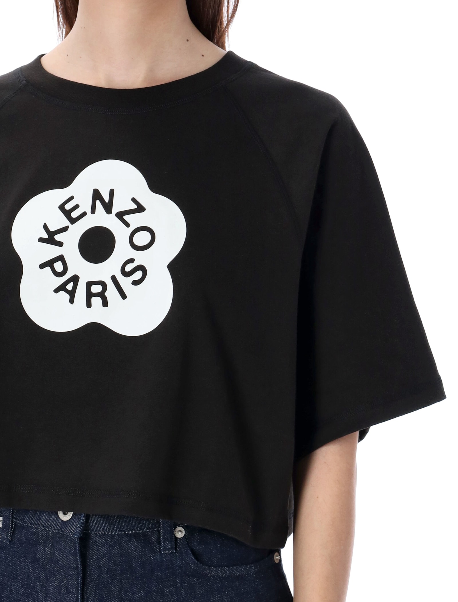 Shop Kenzo Boke 2.0 Cropped Boxy T-shirt In Black
