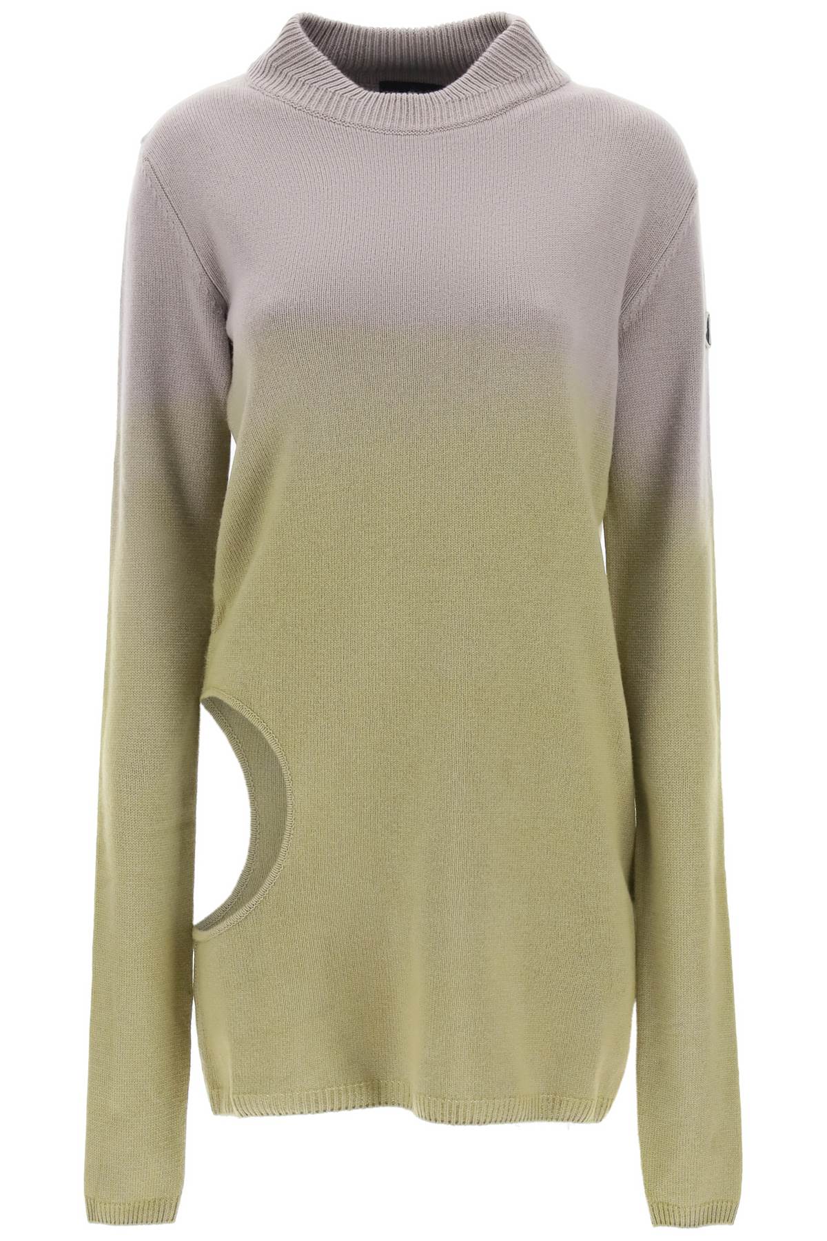 Shop Moncler Genius Subhuman Cut-out Cashmere Sweater In Acid Degrade (beige)