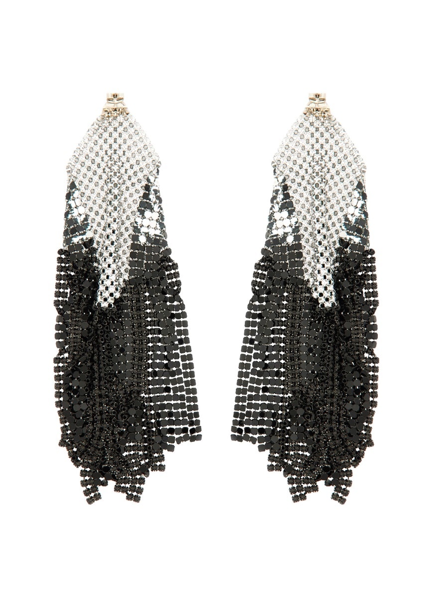 Shop Rabanne Knitted Earrings In Silver