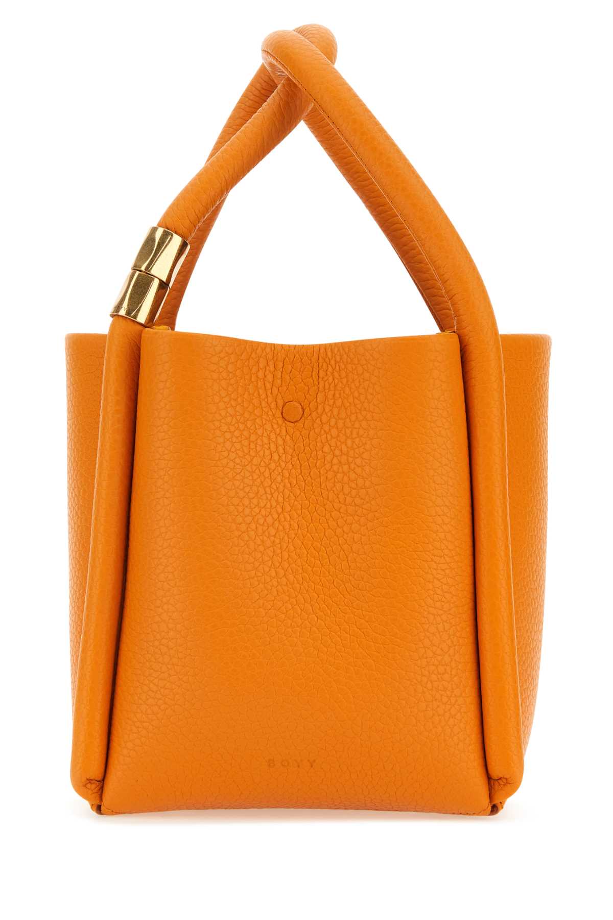Orange Leather Lotus 12 Handbag