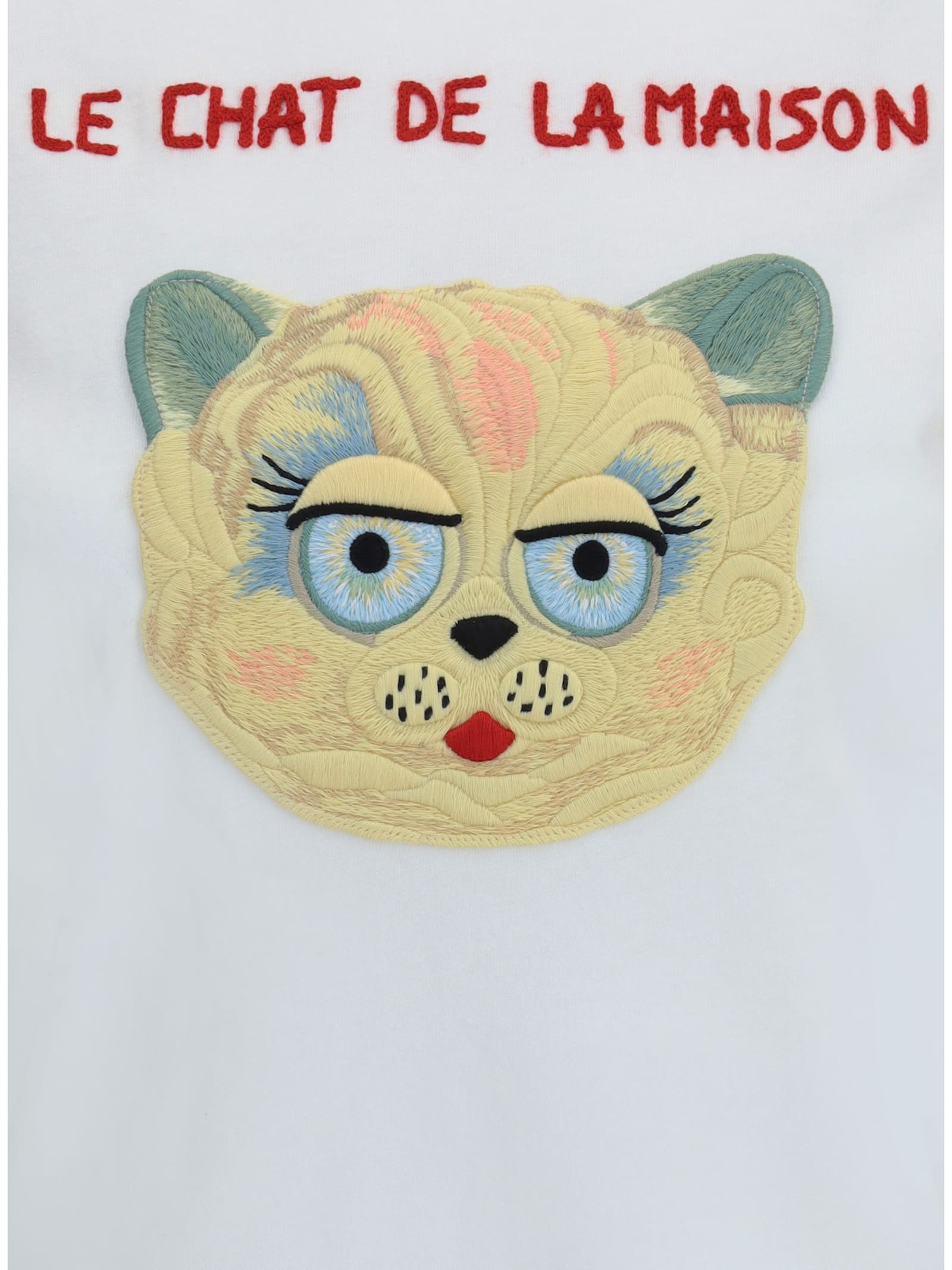 Valentino Garavani Le Chat De La Maison Cotton T-shirt In White