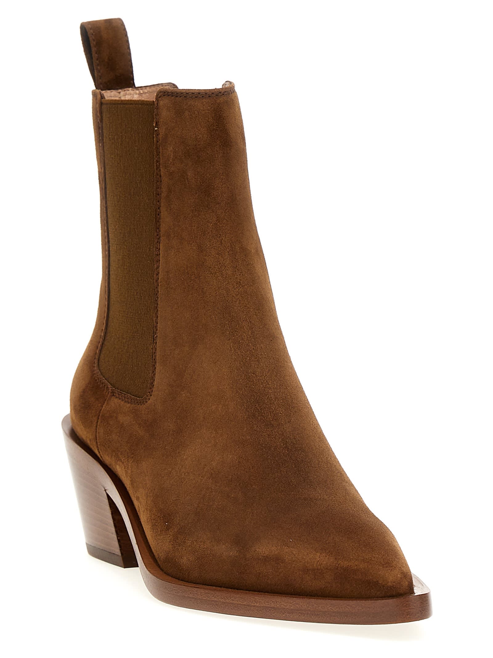 Shop Gianvito Rossi Wylie Ankle Boots In Brown