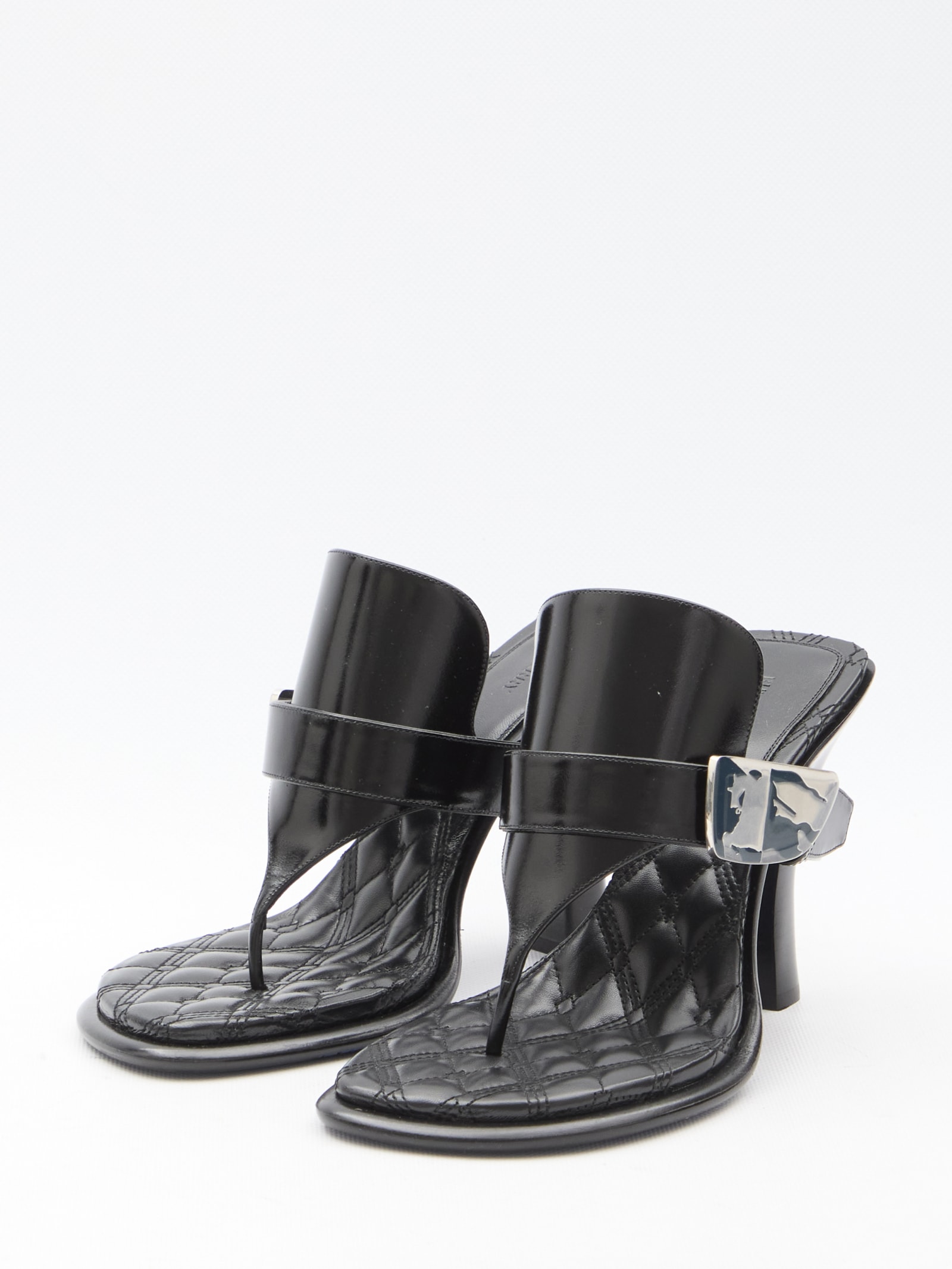 Shop Burberry Bay Sandals In Black