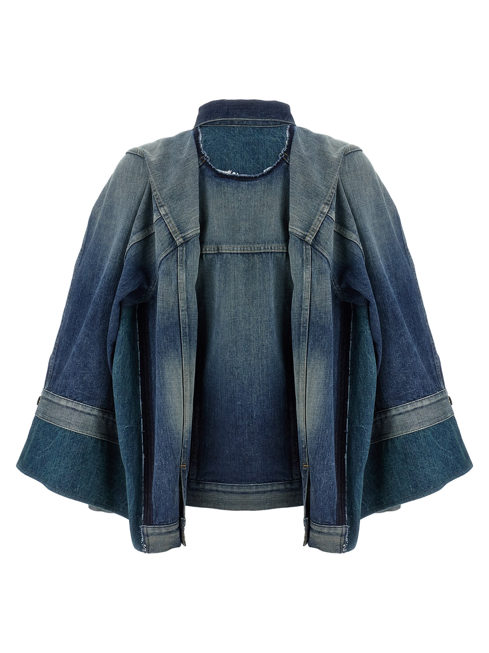 Junya Watanabe Double-layer Faded Denim Jacket With Chest Pockets