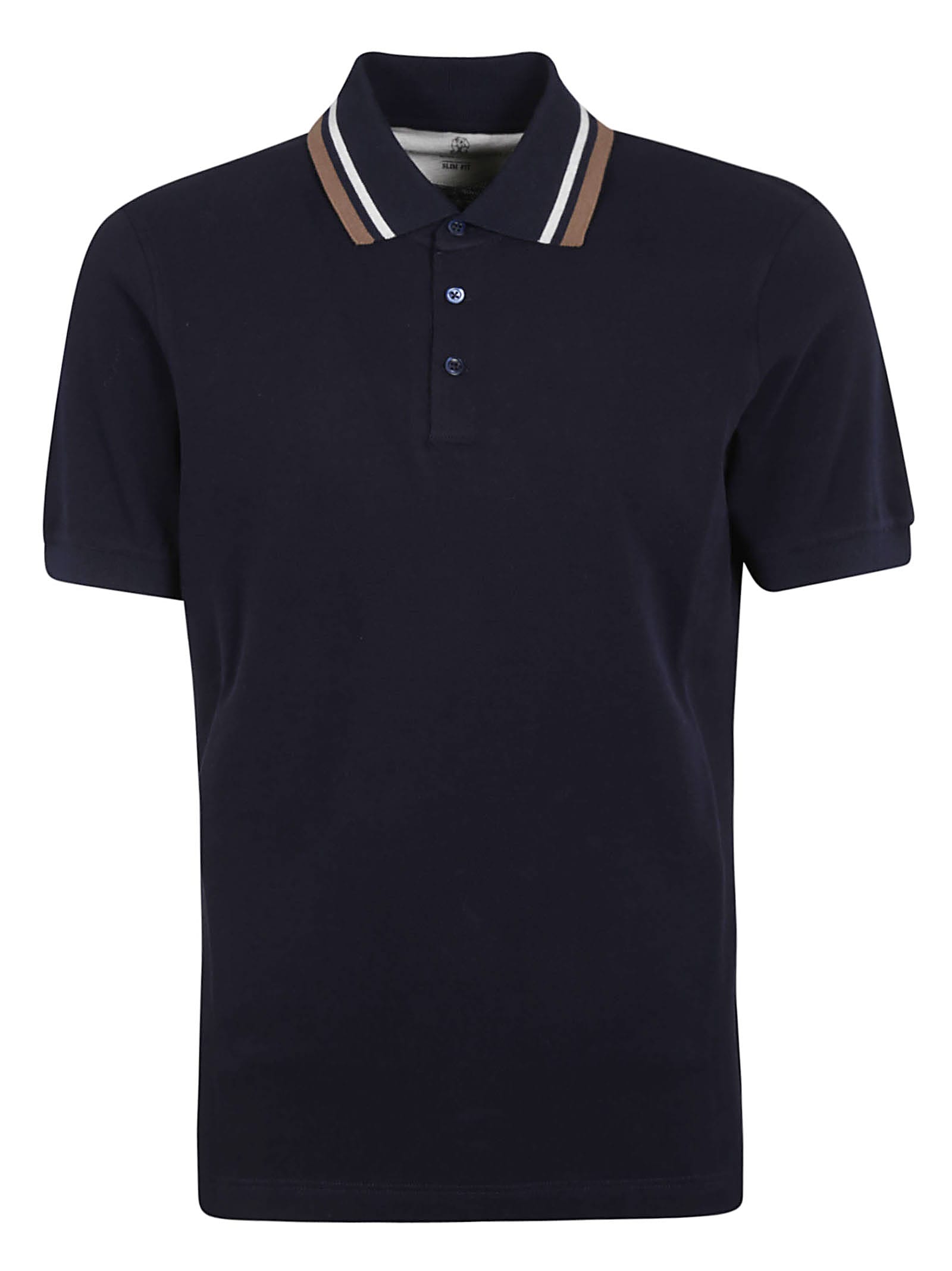 Brunello Cucinelli Stripe Trimmed Collar Polo Shirt