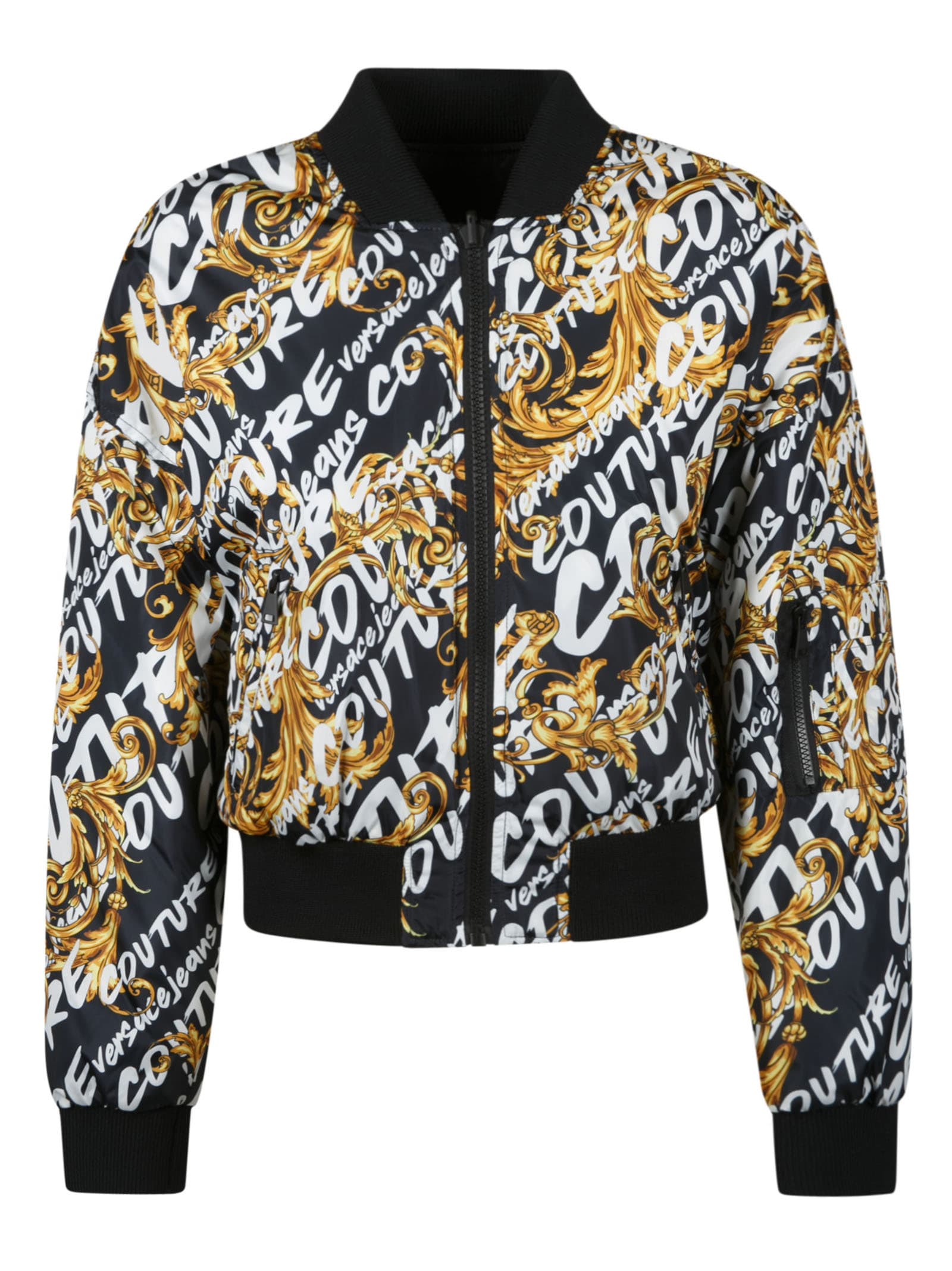 Versace Jeans Couture Printed Logo Brush Couture Reversible Bomber