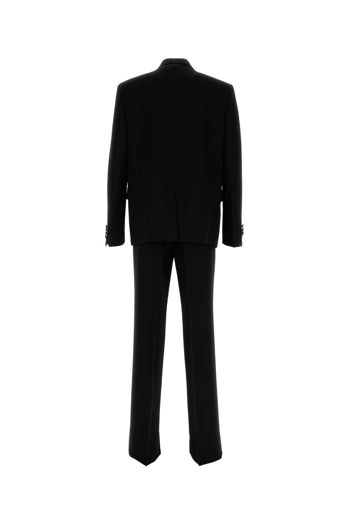 Gucci Wool Suit Double-breasted Design Structured Shoulders In Blk