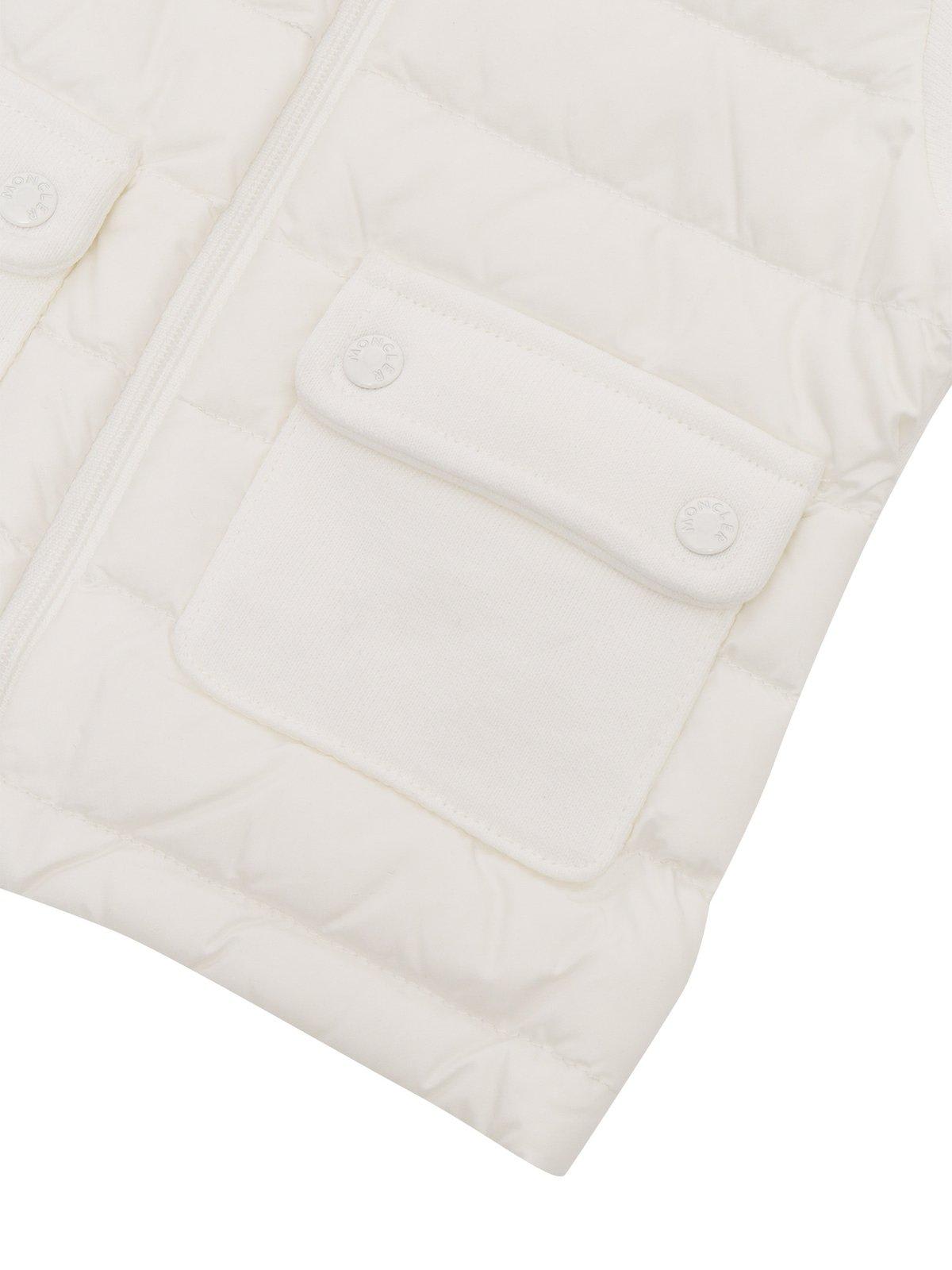 Shop Moncler Padded Zip-up Sweatshirt In Bianco