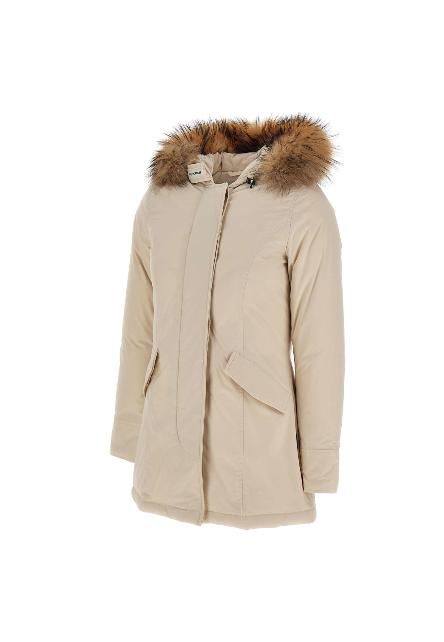 Shop Woolrich Luxury Arctic Racoon Parka In Milky Cream